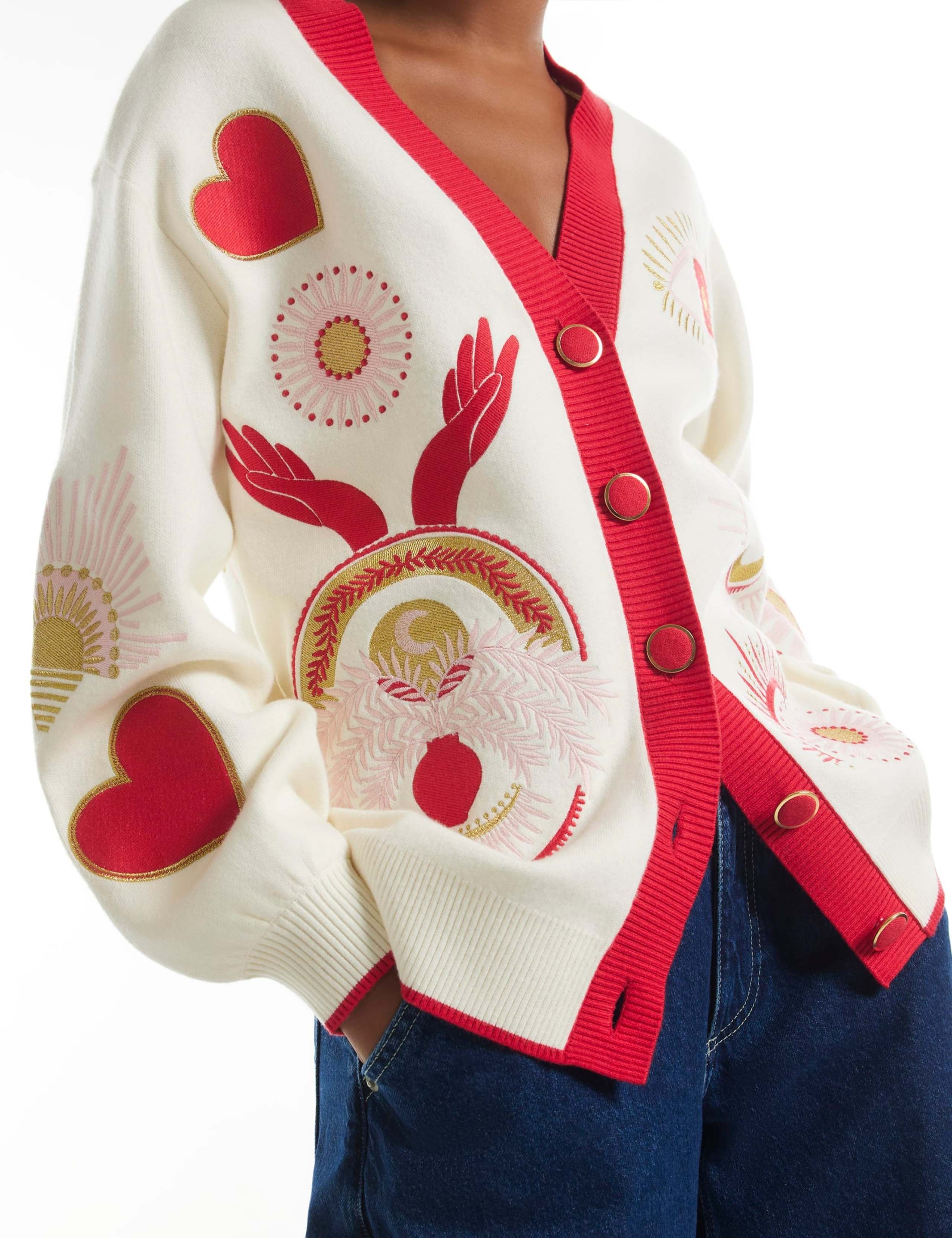 Pure Cotton Embroidered Cardigan 4 of 4