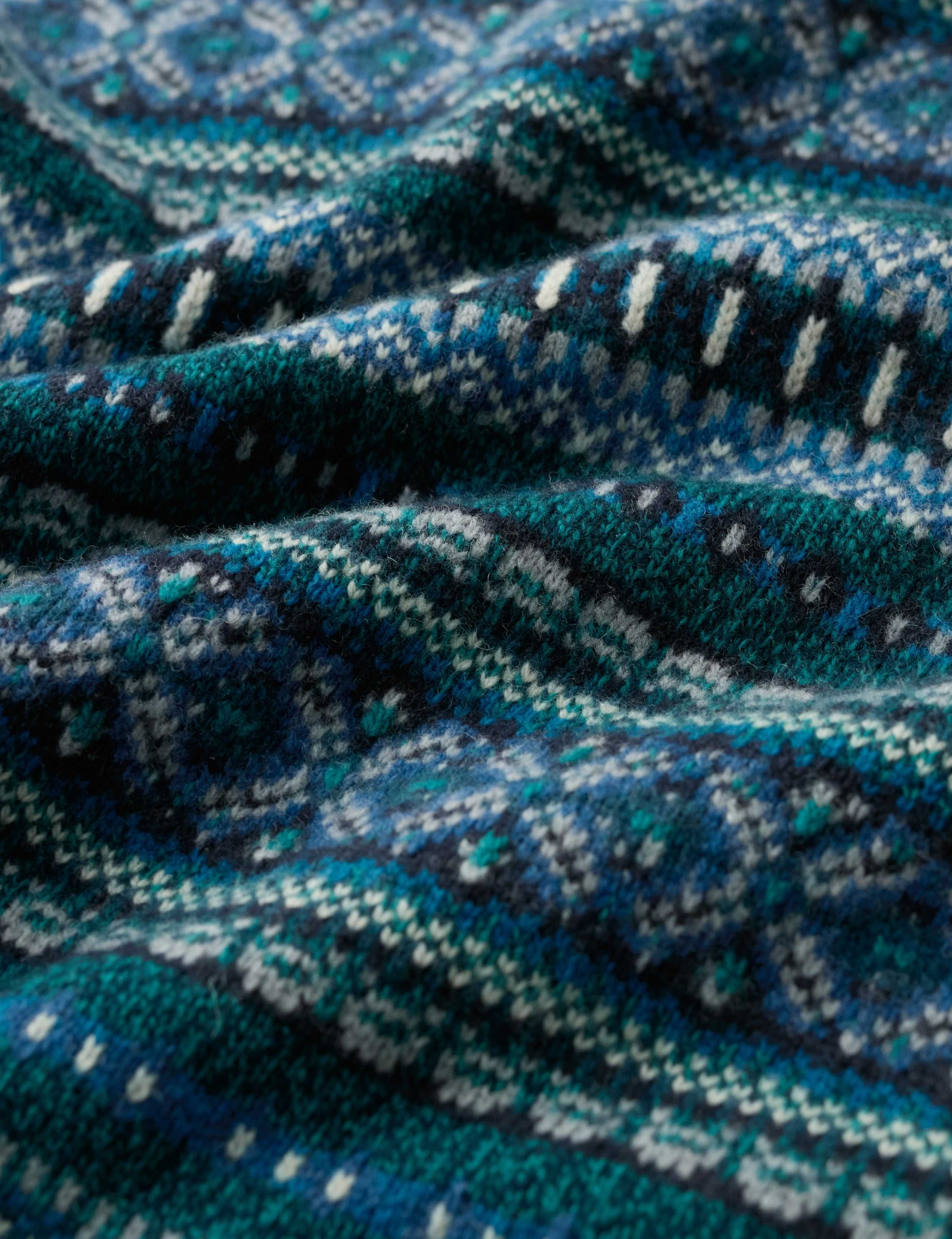 Merino Wool Rich Fairisle Round Neck Knitted Vest 3 of 5