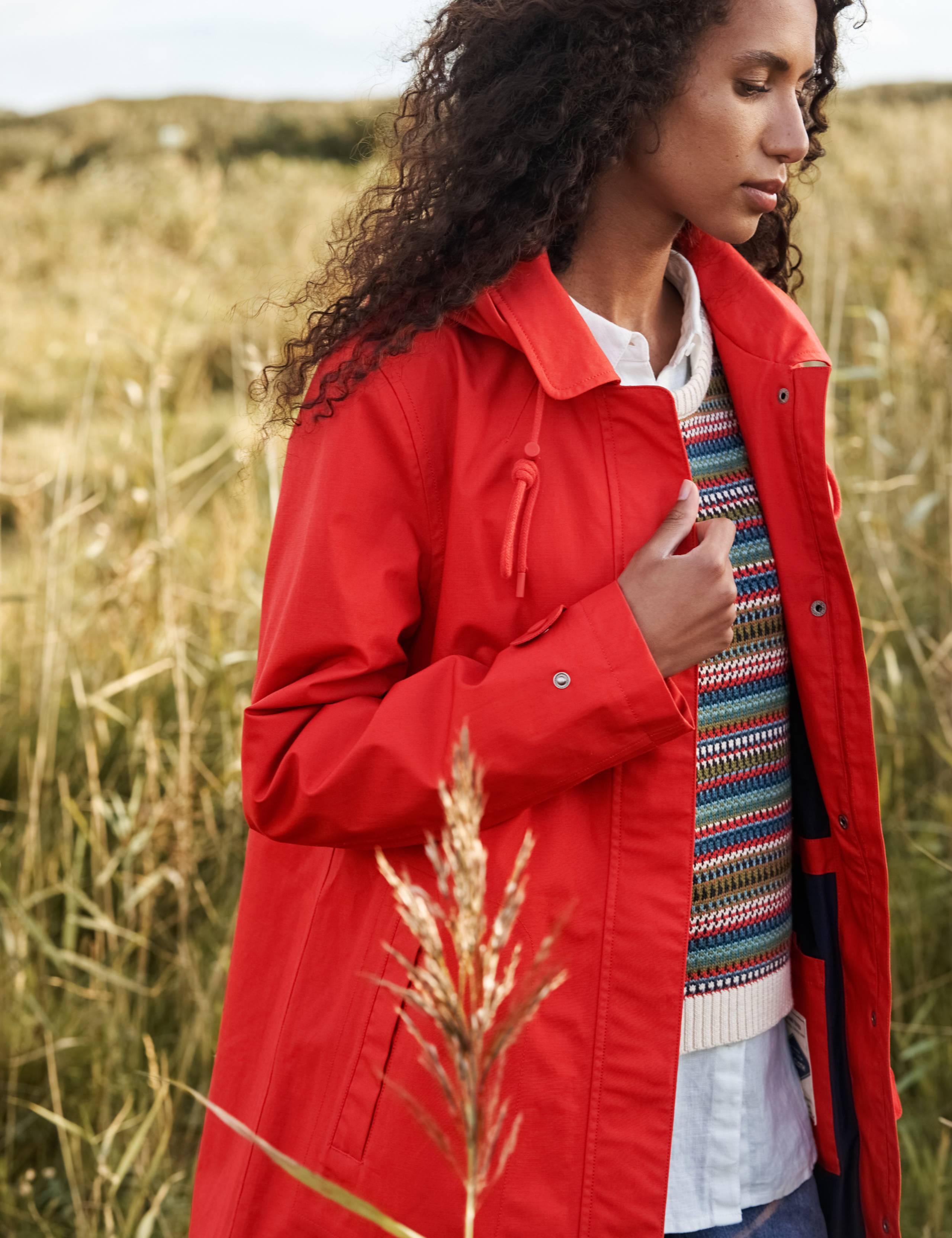Waterproof Pure Cotton Hooded Longline Mac 7 of 9