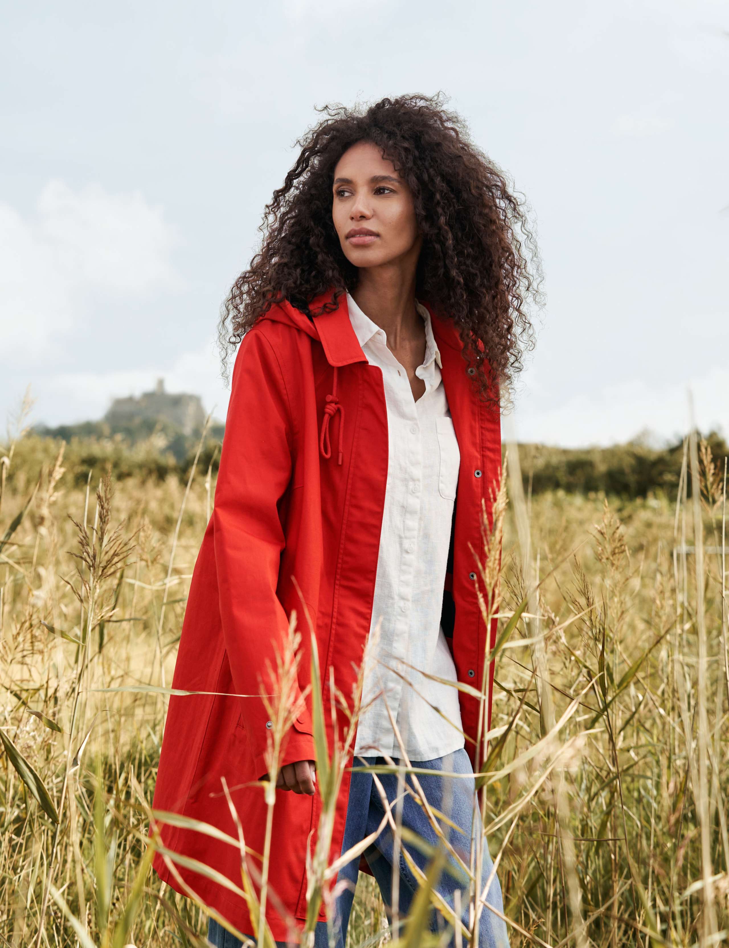 Waterproof Pure Cotton Hooded Longline Mac 8 of 9