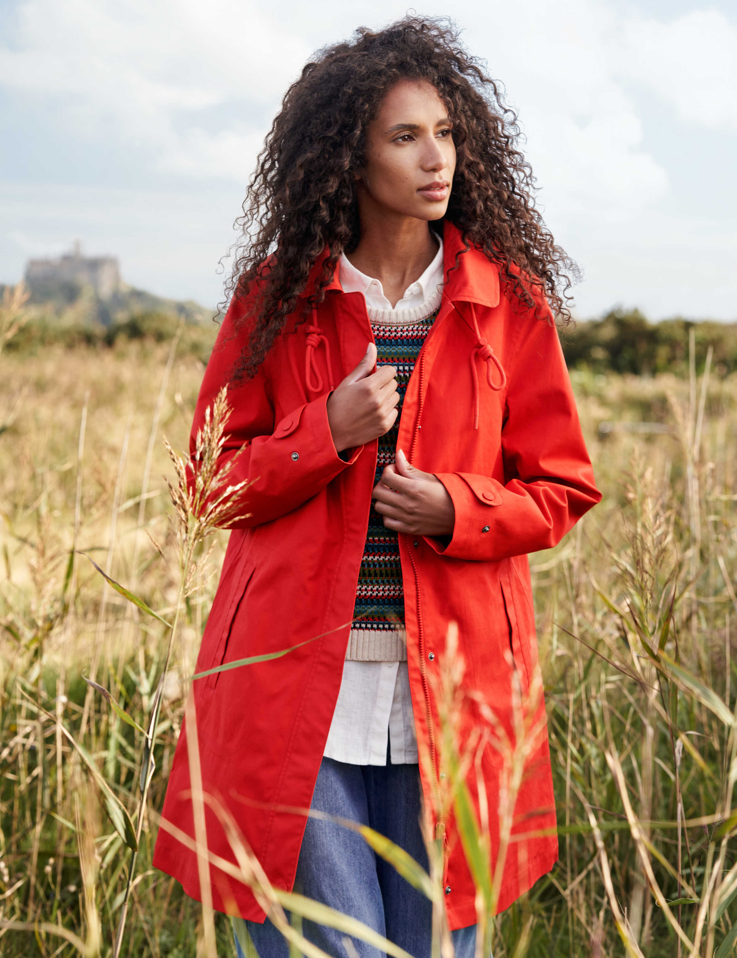 Waterproof Pure Cotton Hooded Longline Mac 9 of 9