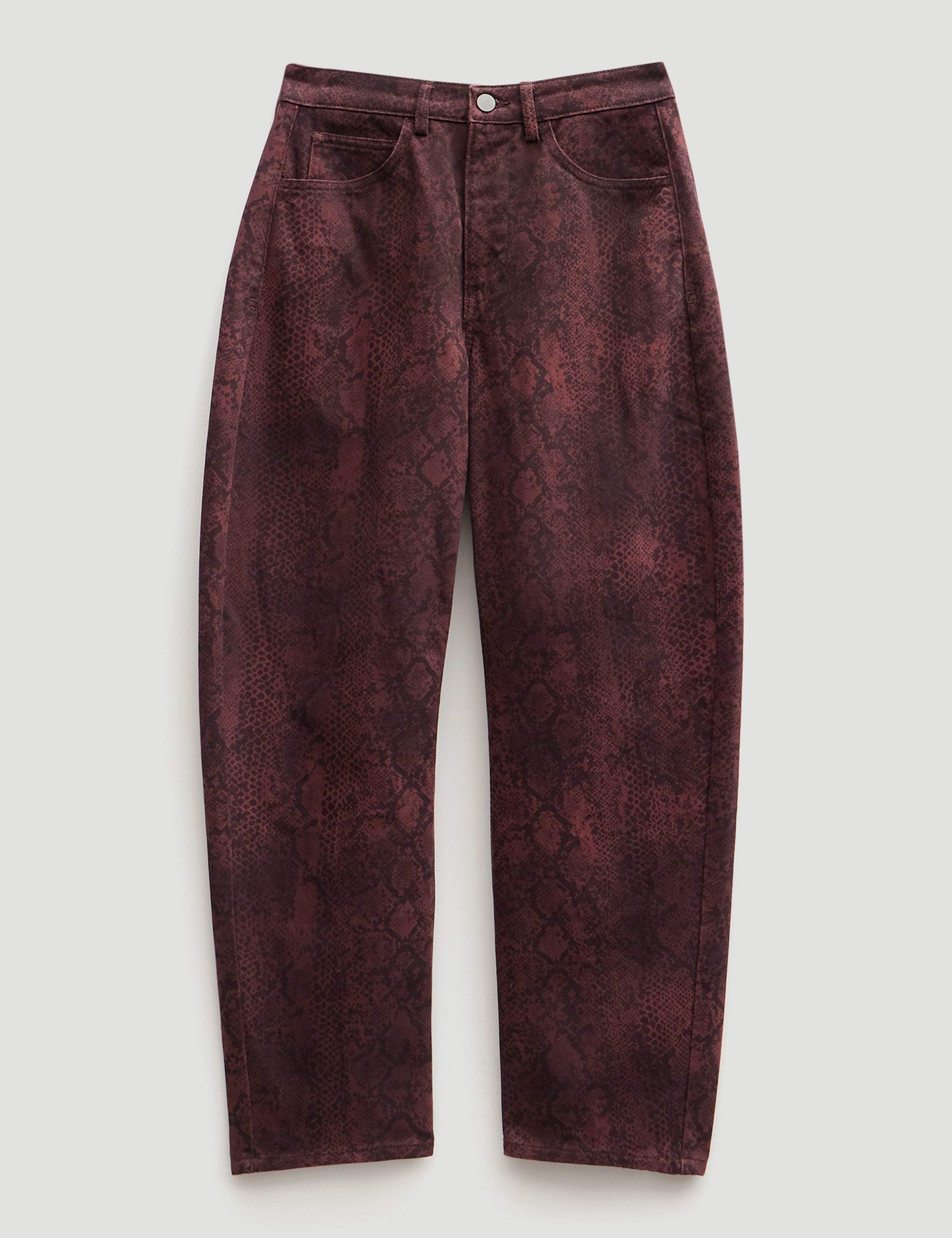 Mid Rise Animal Barrel Ankle Grazer Jeans 2 of 5