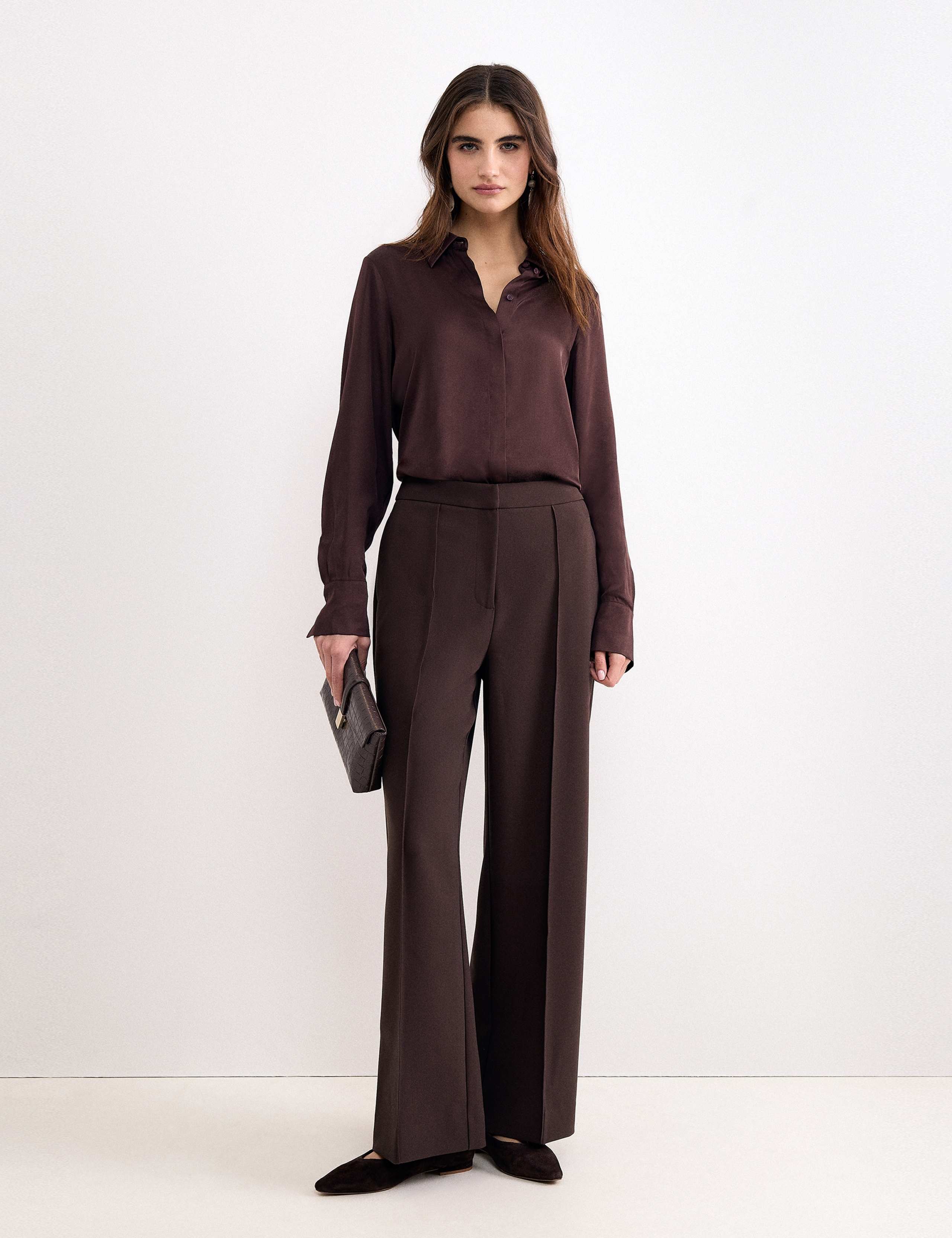 Satin Collared Blouson Sleeve Shirt 5 of 7