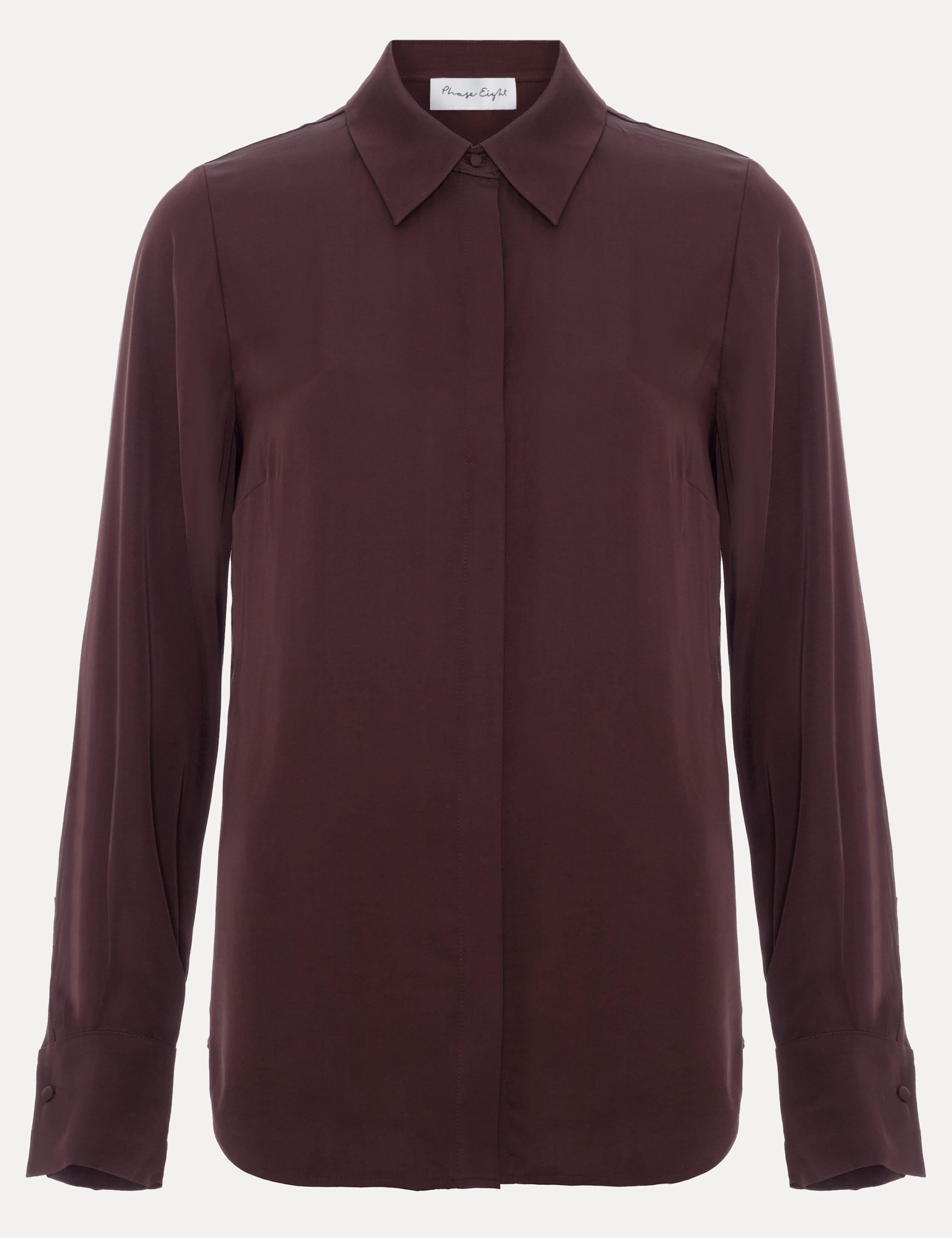 Satin Collared Blouson Sleeve Shirt 2 of 7