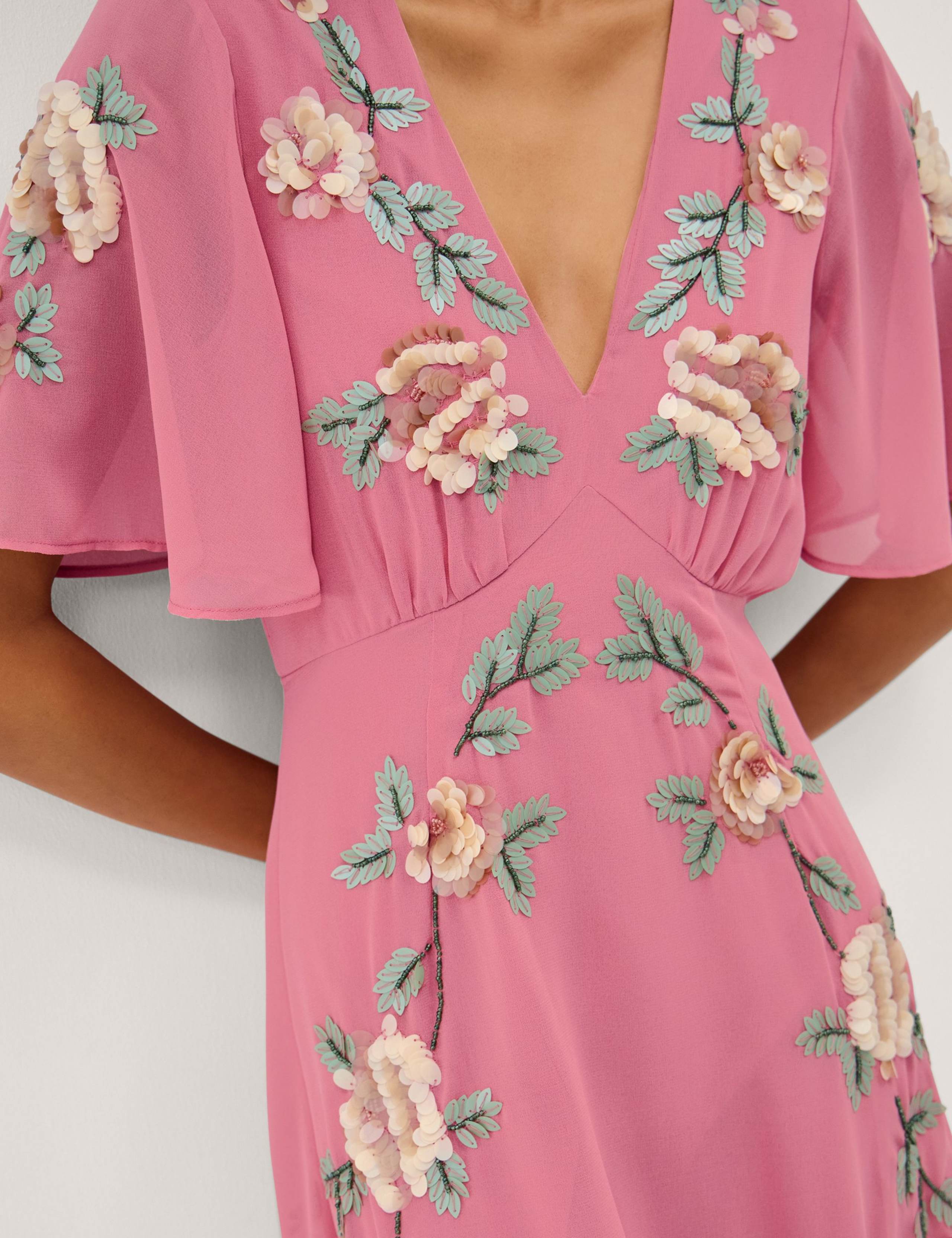 Floral V-Neck Midi Skater Dress 4 of 4