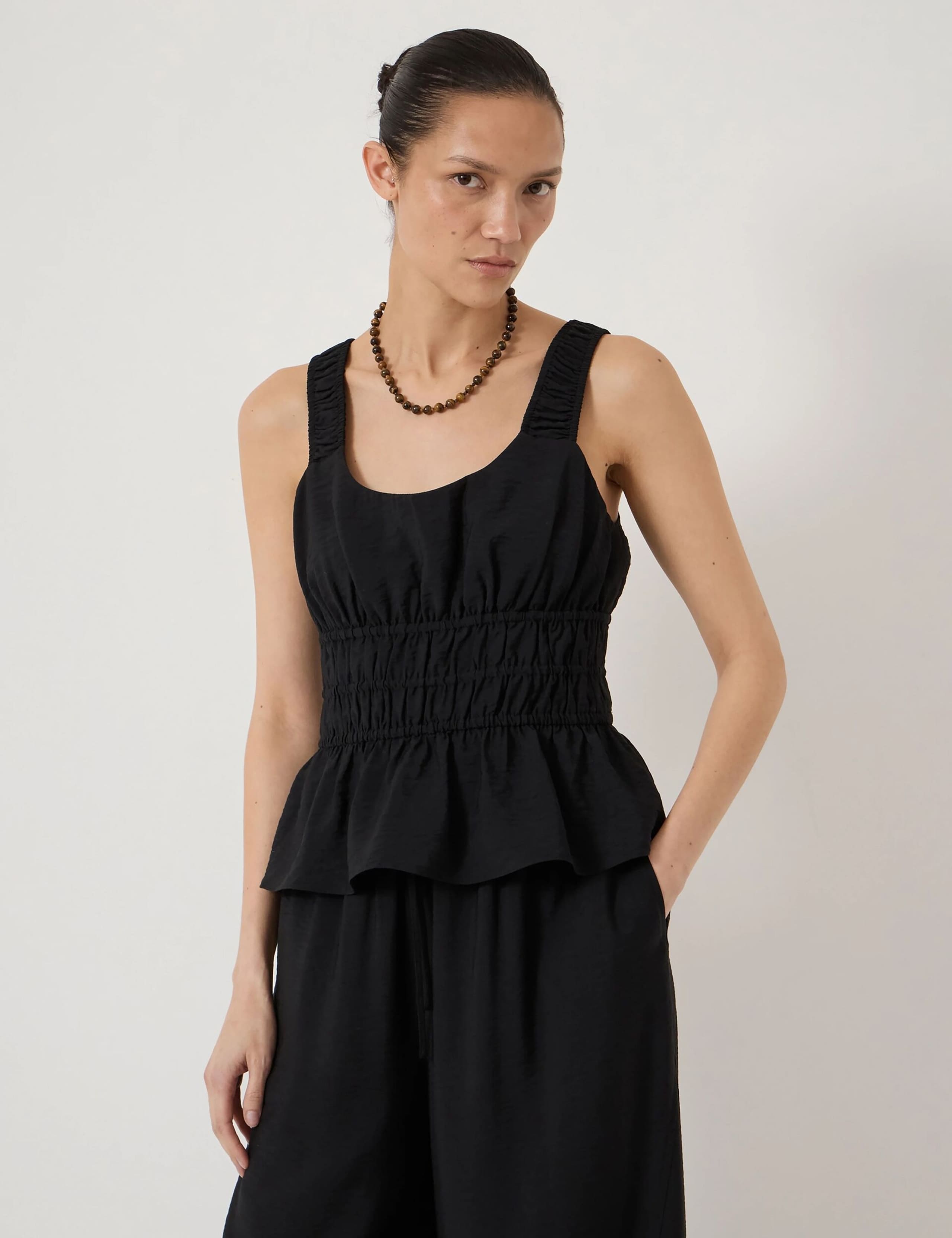 Gathered Straps Peplum Top 1 of 5