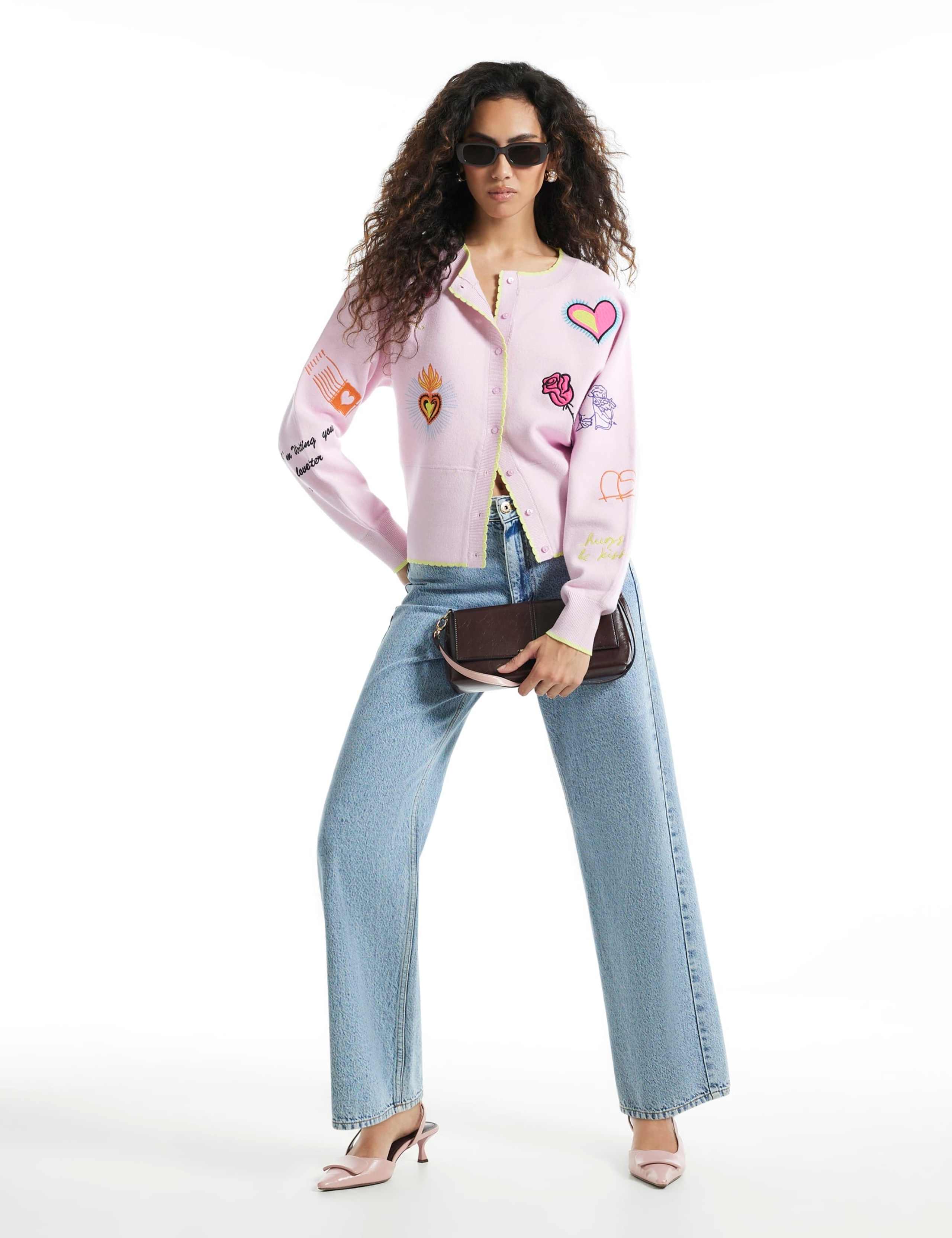 Pure Cotton Crew Neck Fitted Cardigan 4 of 4