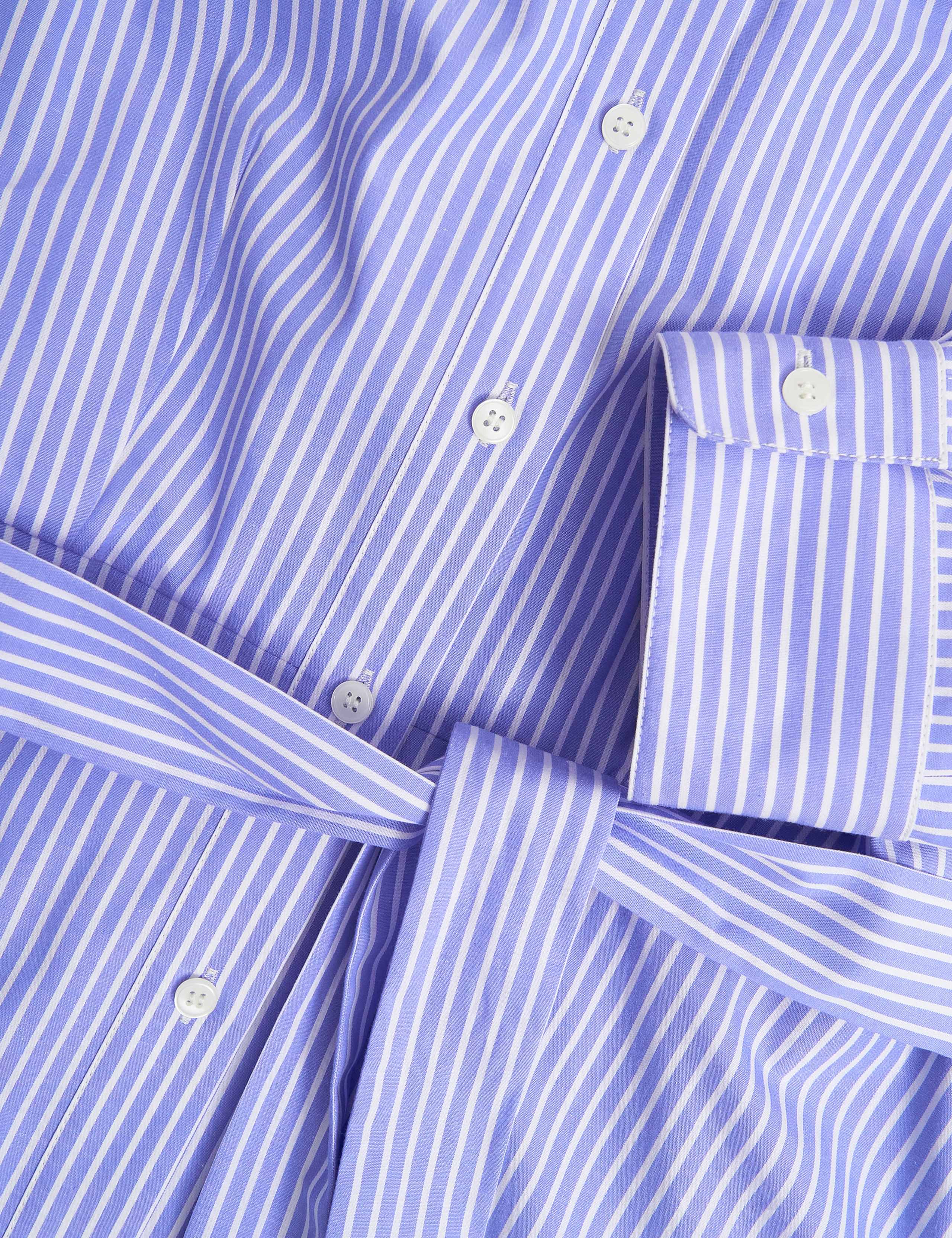 Cotton Rich Striped Tie Waist Shirt Dress 9 of 9
