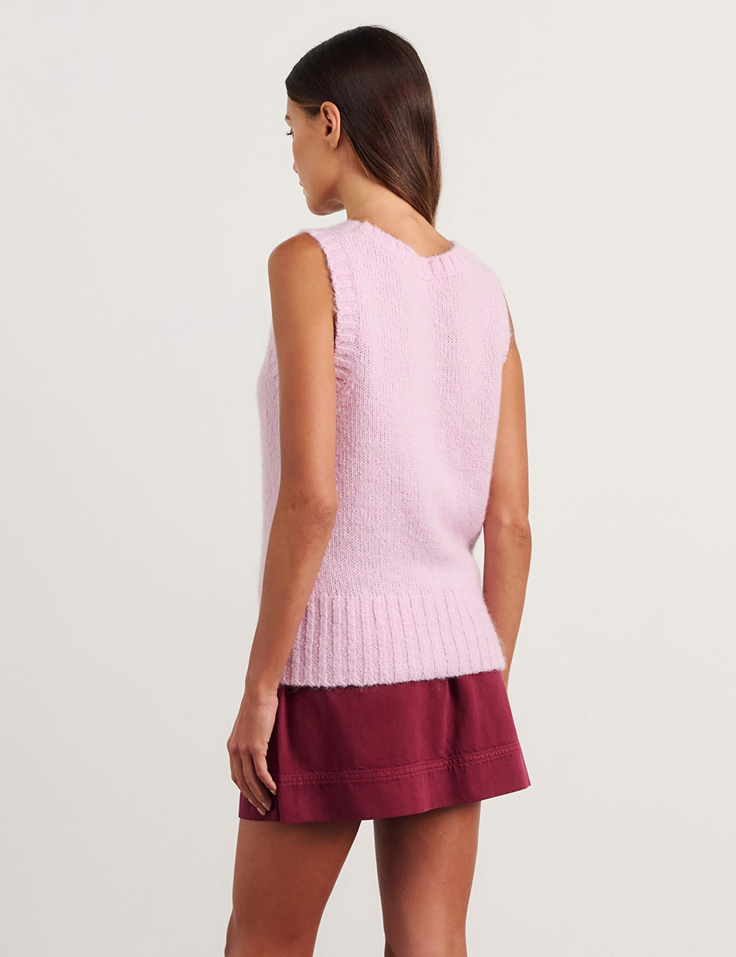 Scoop Neck Knitted Vest with Mohair 5 of 9