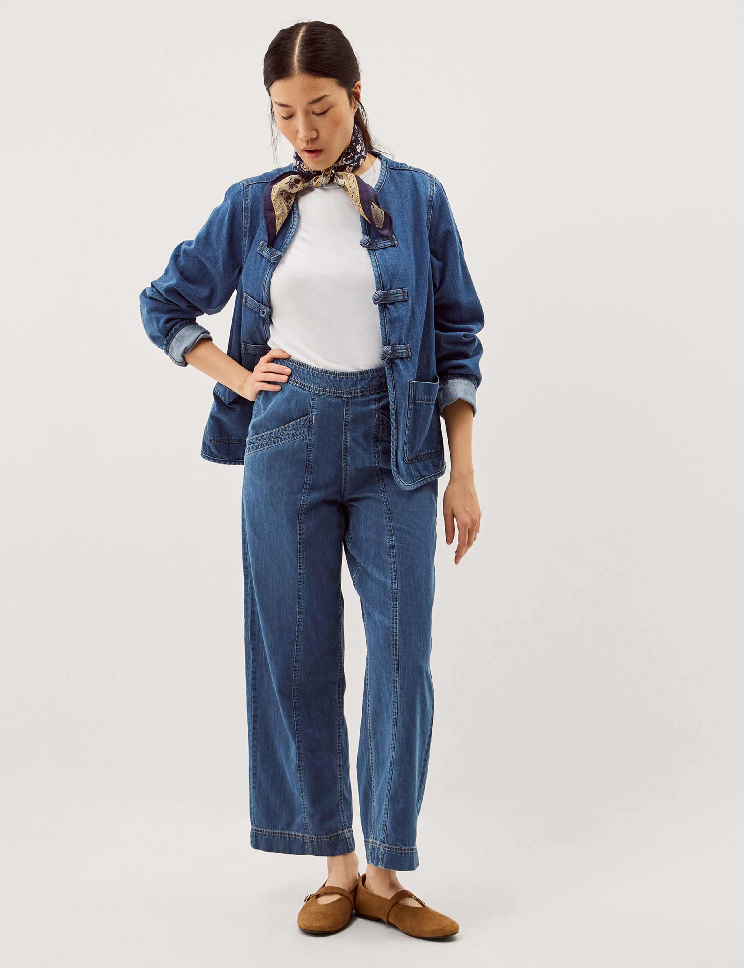 Mid Rise Straight Leg Ankle Grazer Jeans 3 of 5