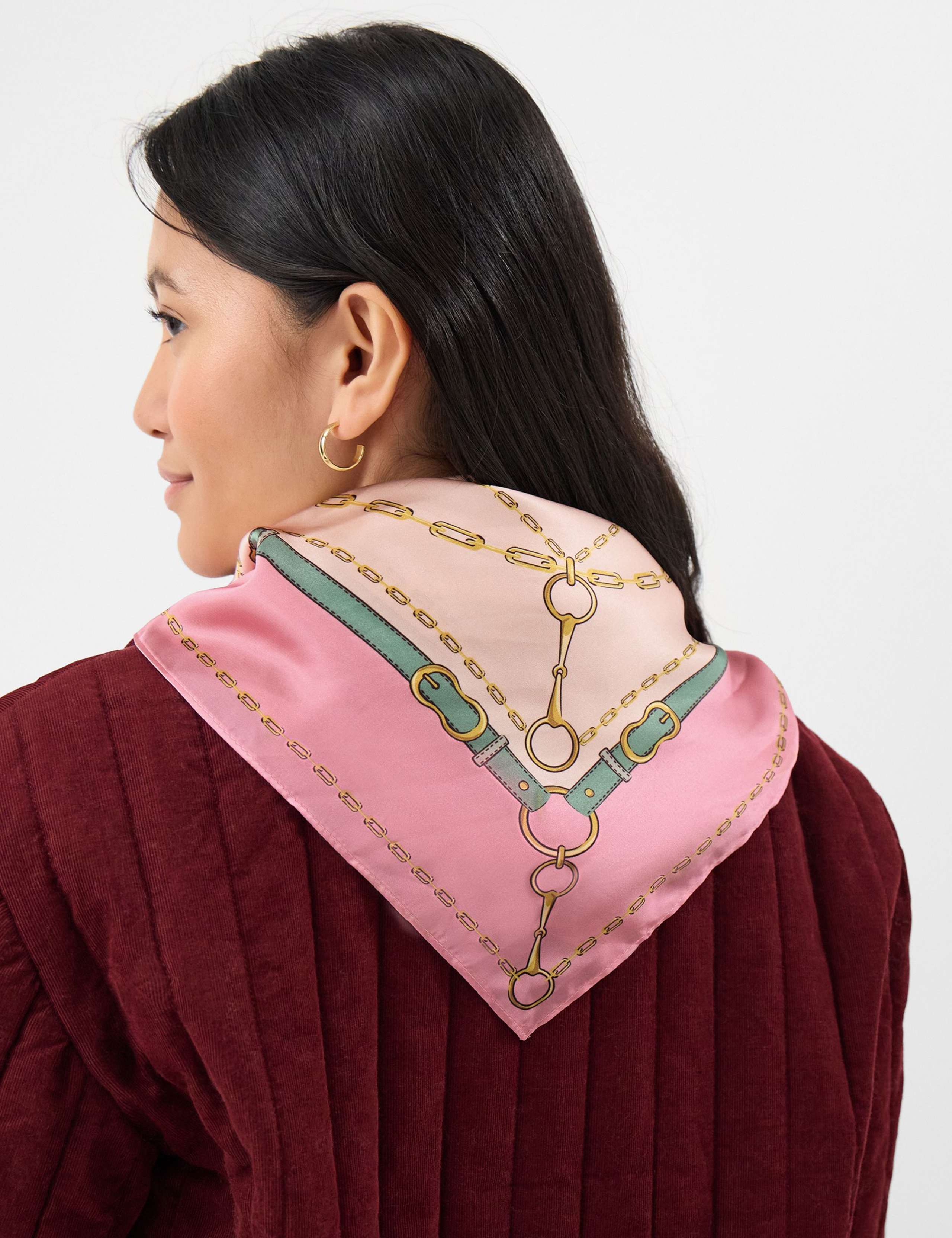 Satin Chain Print Square Scarf 2 of 3