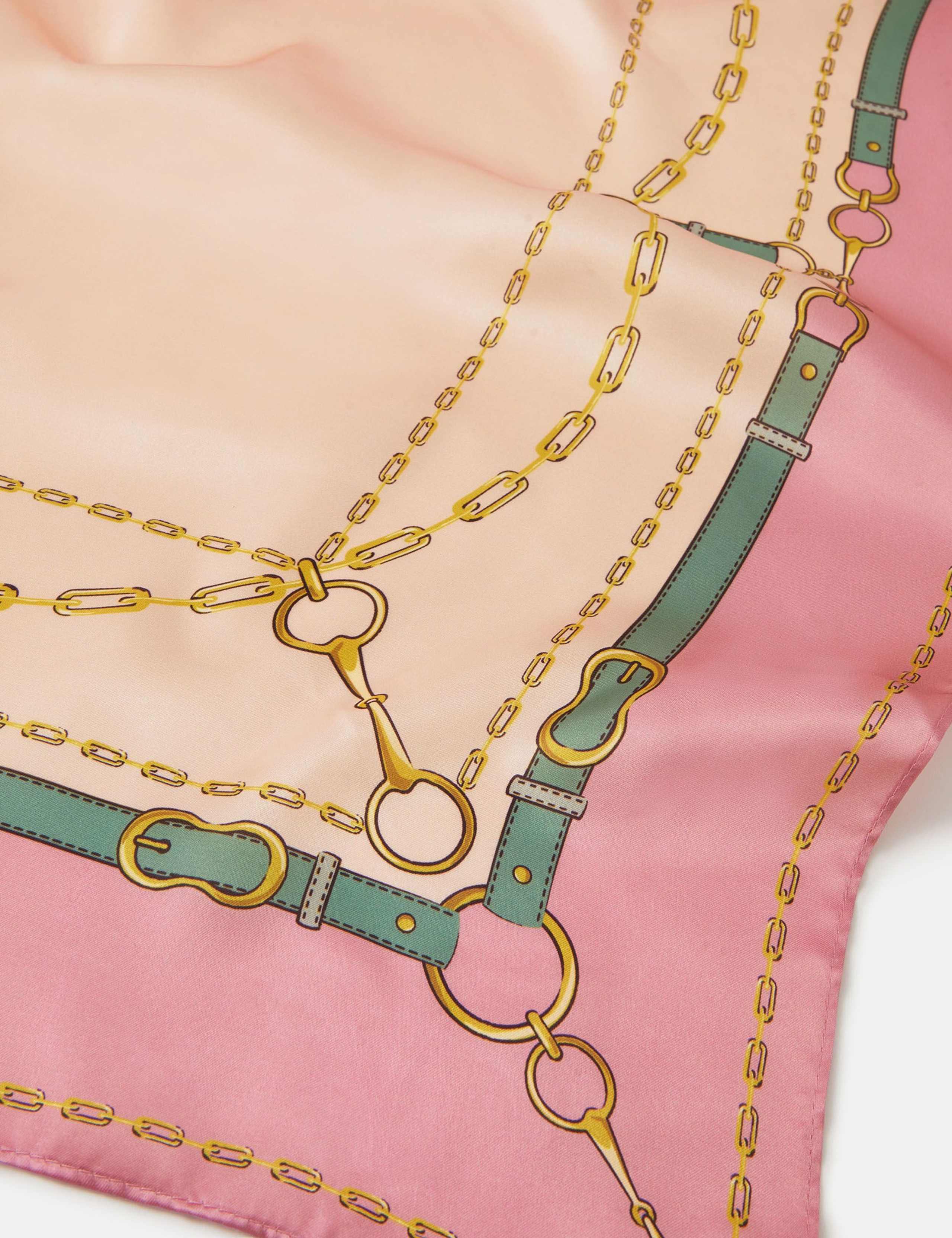 Satin Chain Print Square Scarf 3 of 3