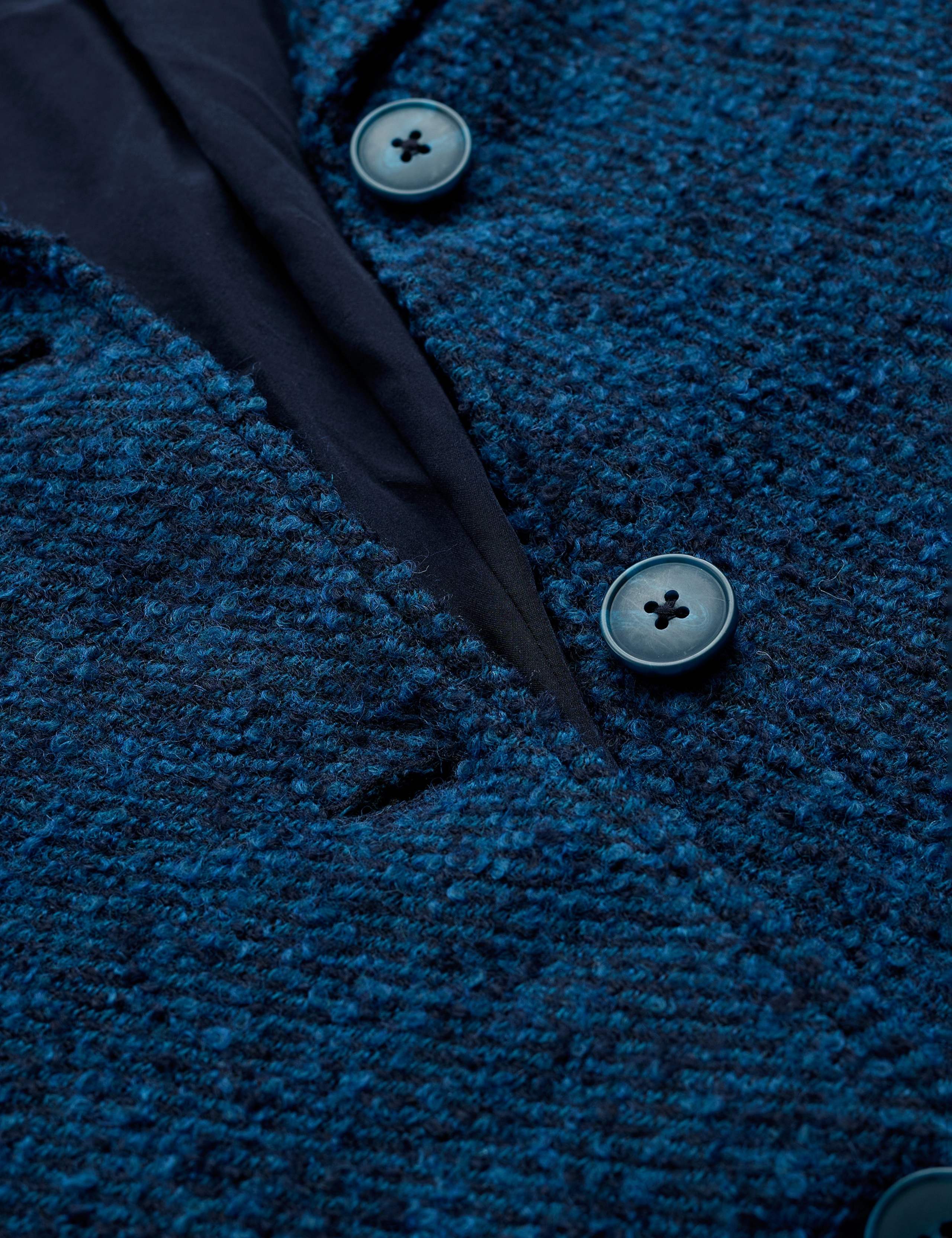 Wool Rich Textured Single Breasted Longline Coat 4 of 5