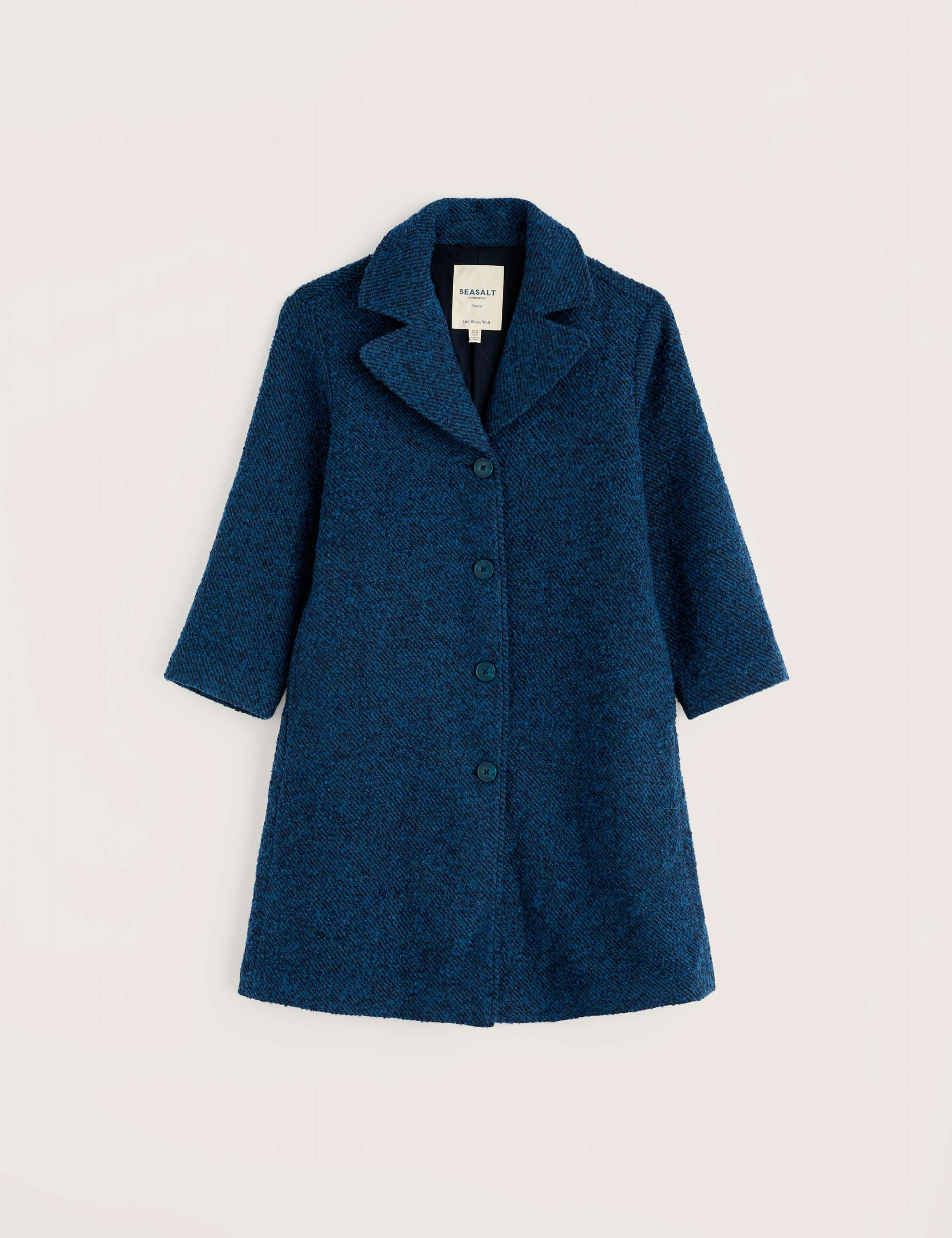 Wool Rich Textured Single Breasted Longline Coat 2 of 5
