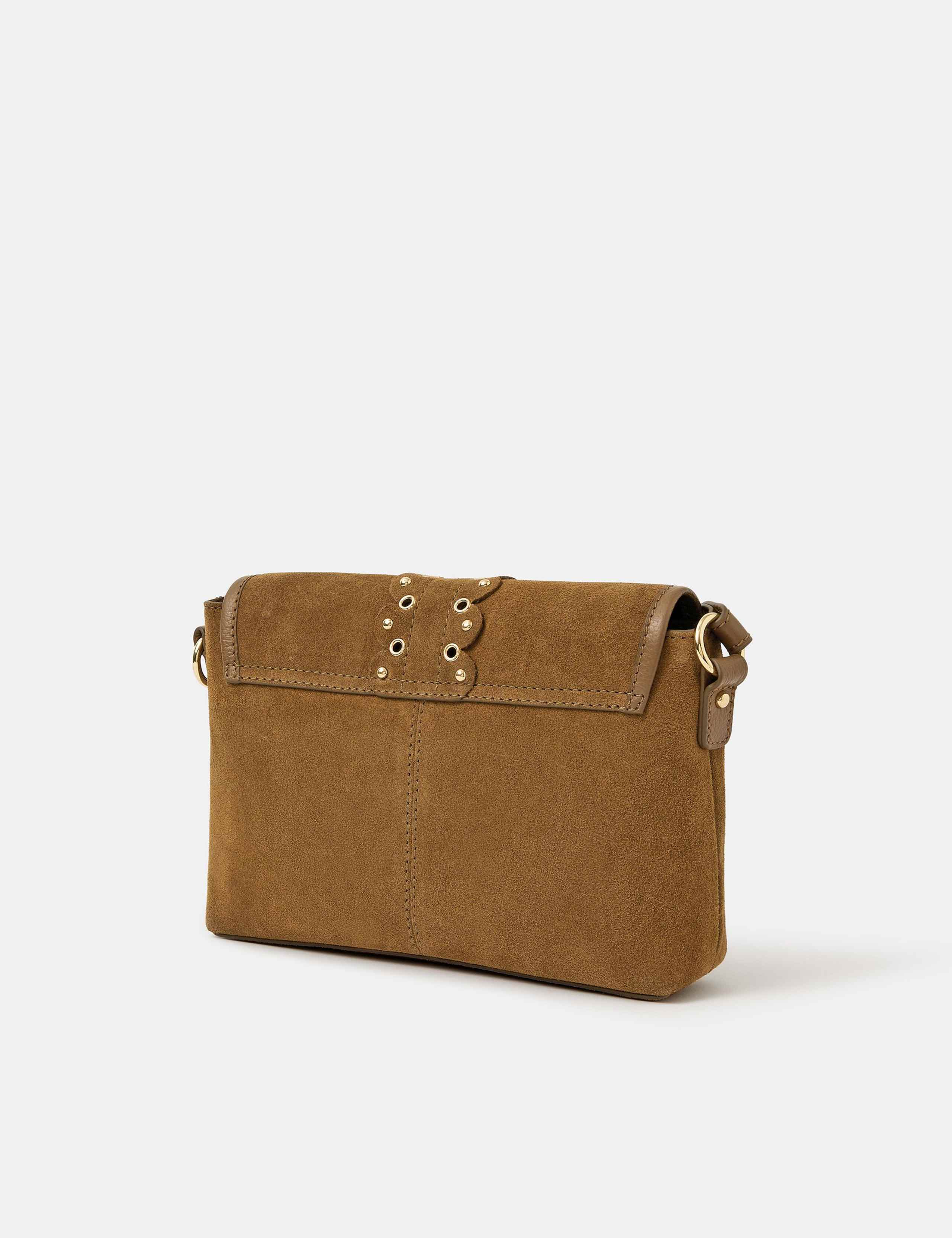 Suede Eyelet Detail Cross Body Bag 2 of 4