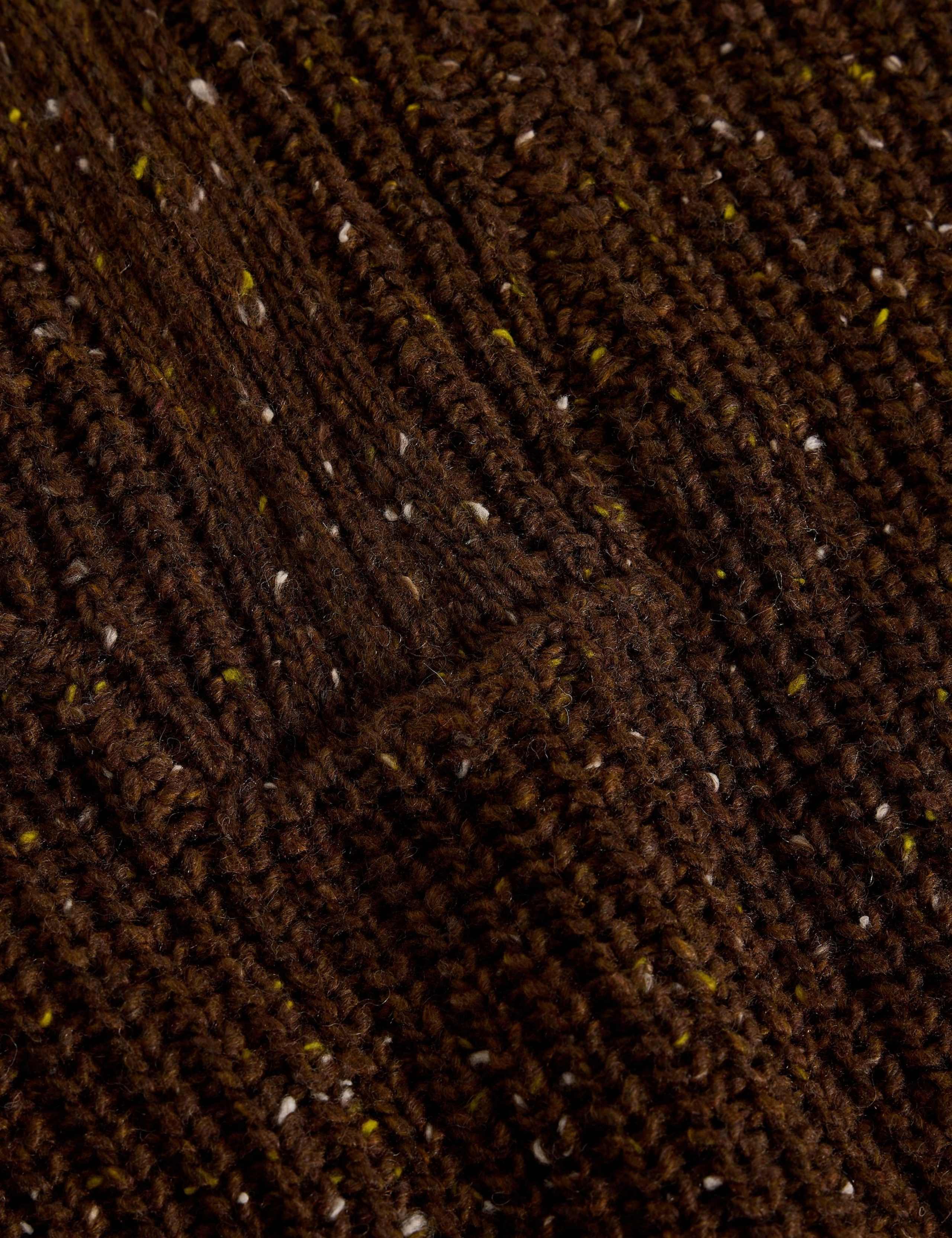 Funnel Neck Half Zip Knitted Poncho 1 of 2