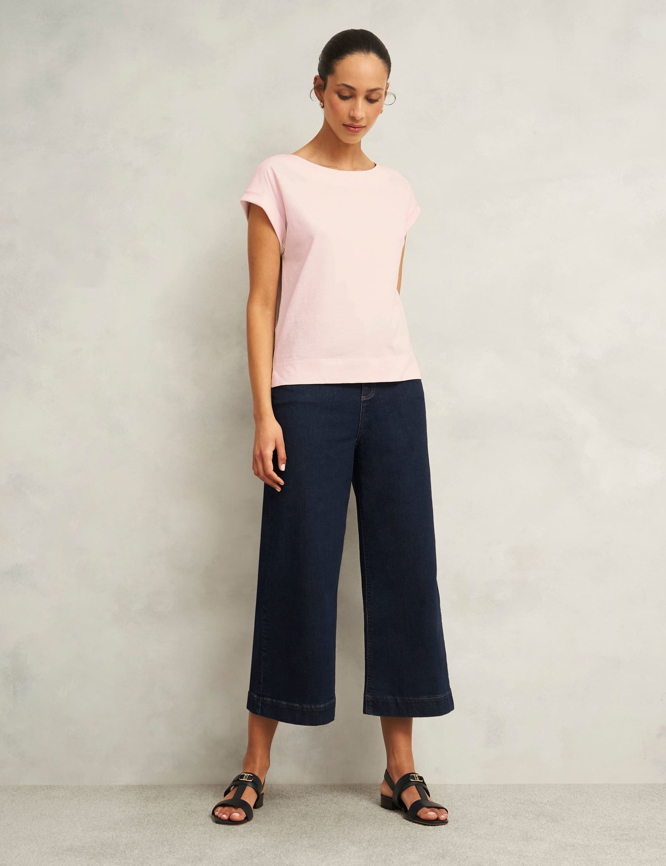 Pure Cotton Slash Neck T-Shirt 5 of 6