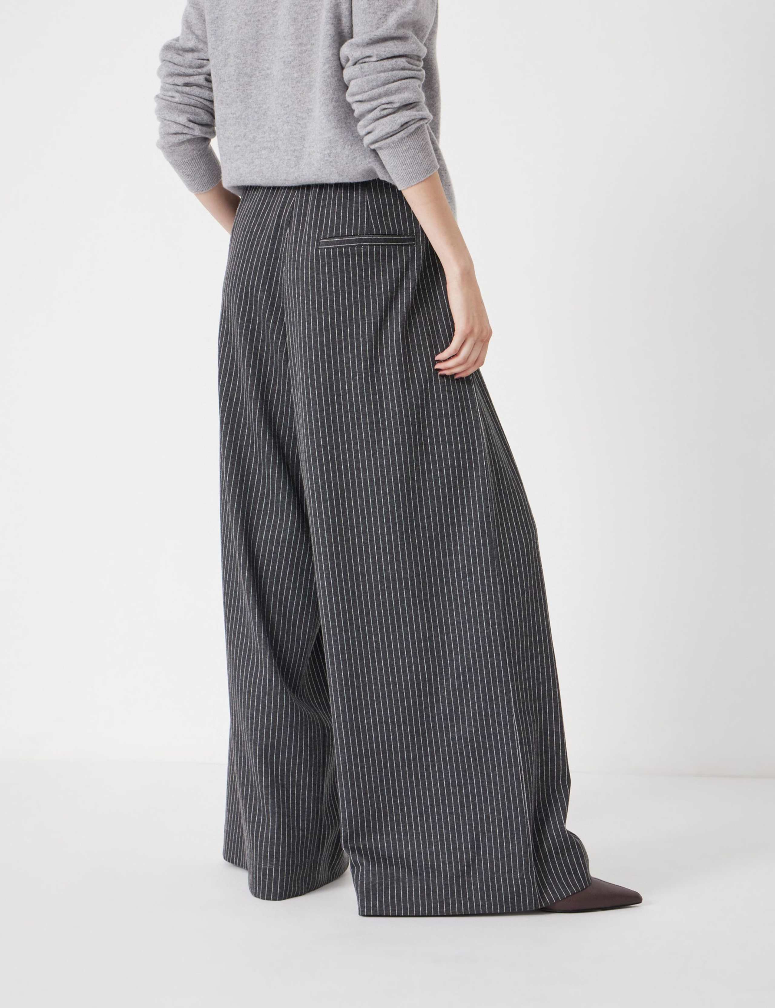 Striped Drawstring Wide Leg Trousers 3 of 5