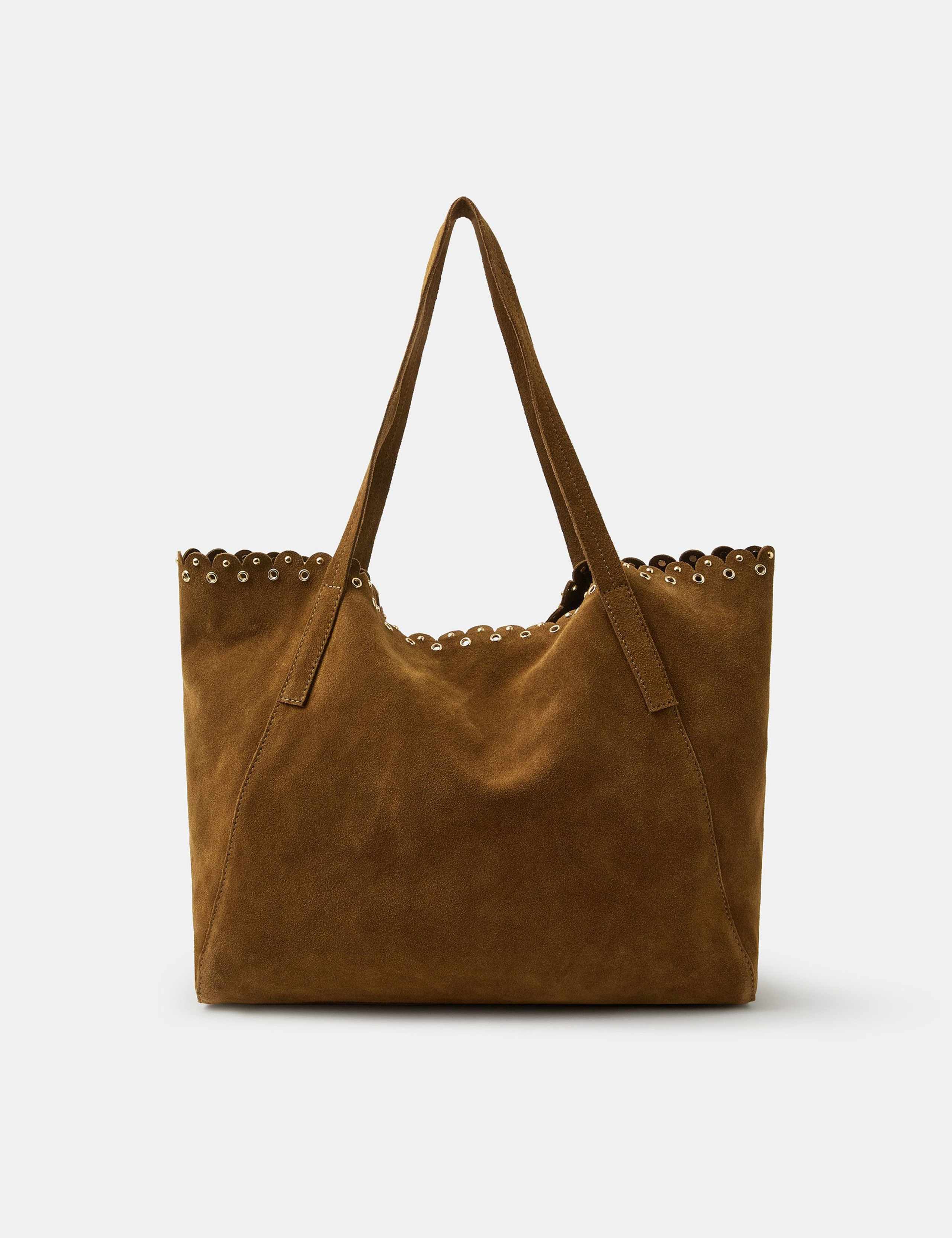 Suede Eyelet Detail Tote Bag 1 of 5