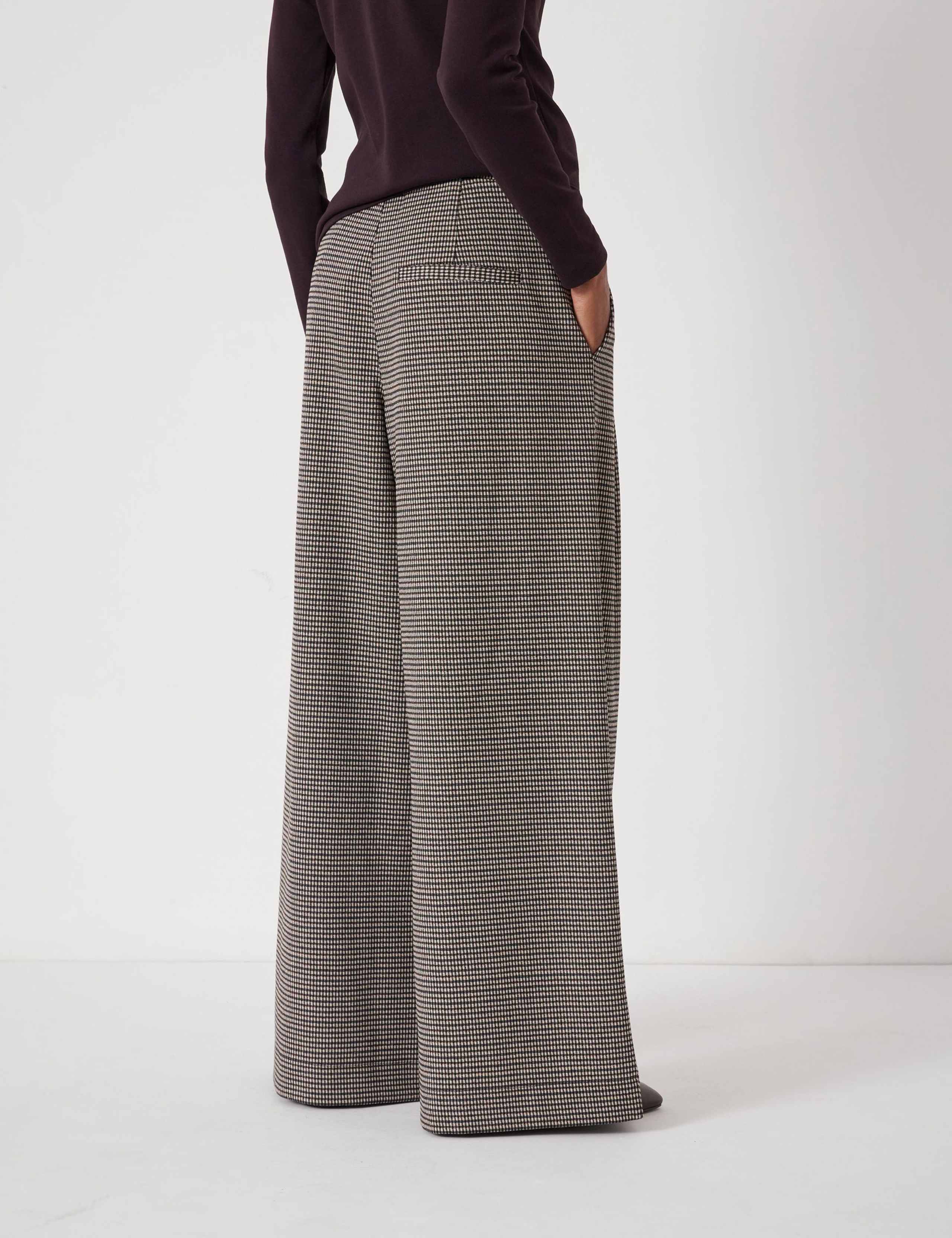 Jersey Checked Drawstring Wide Leg Trousers 5 of 6