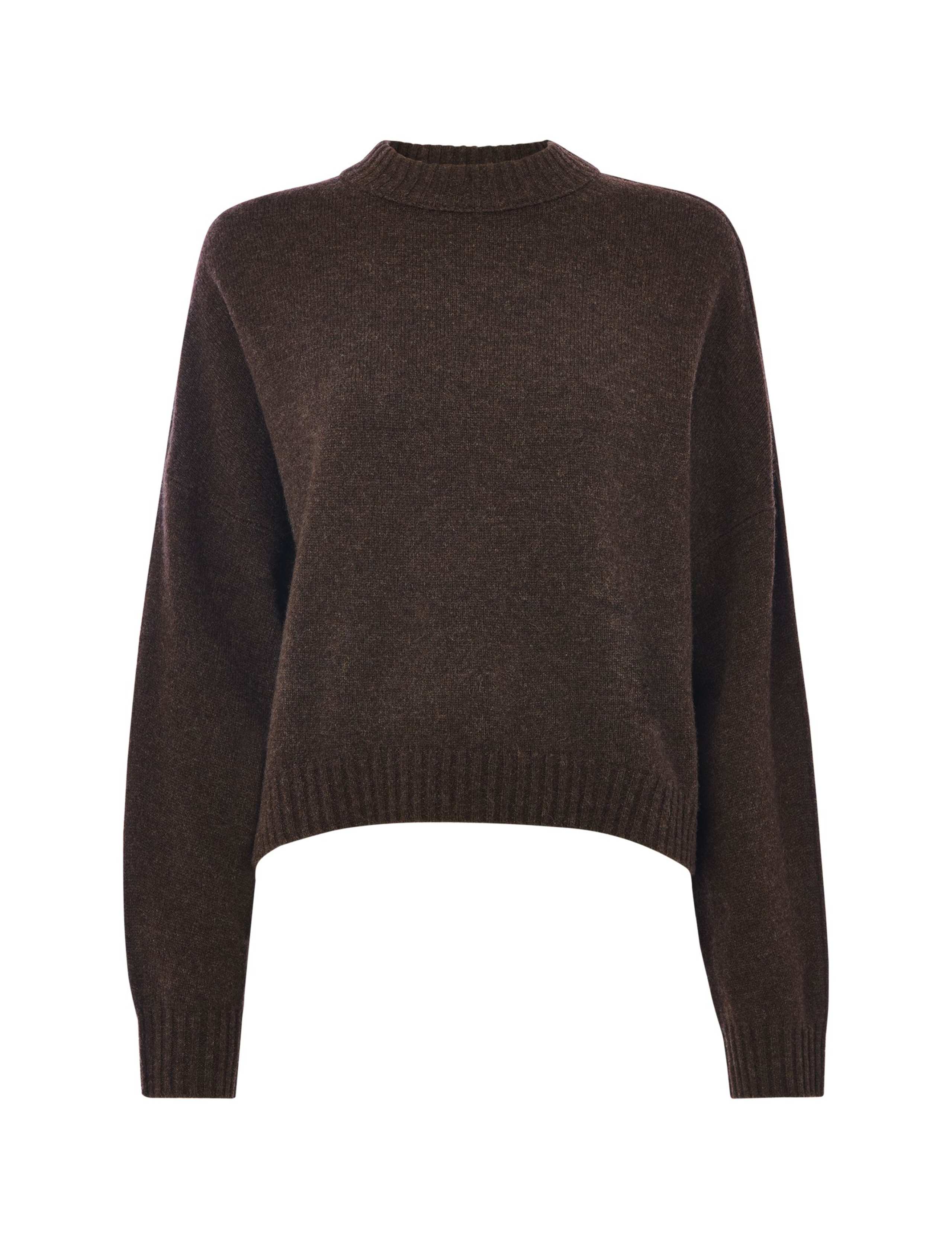 Pure Wool Crew Neck Cropped Jumper 2 of 4