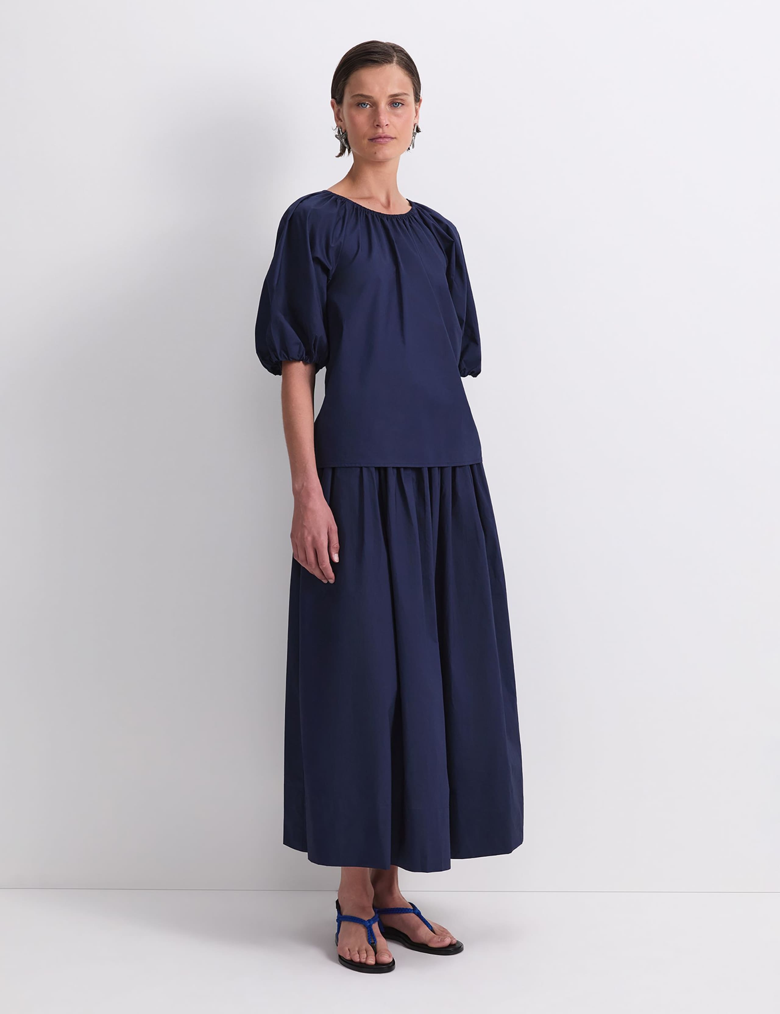 Pure Cotton Tie Neck Blouse 5 of 6