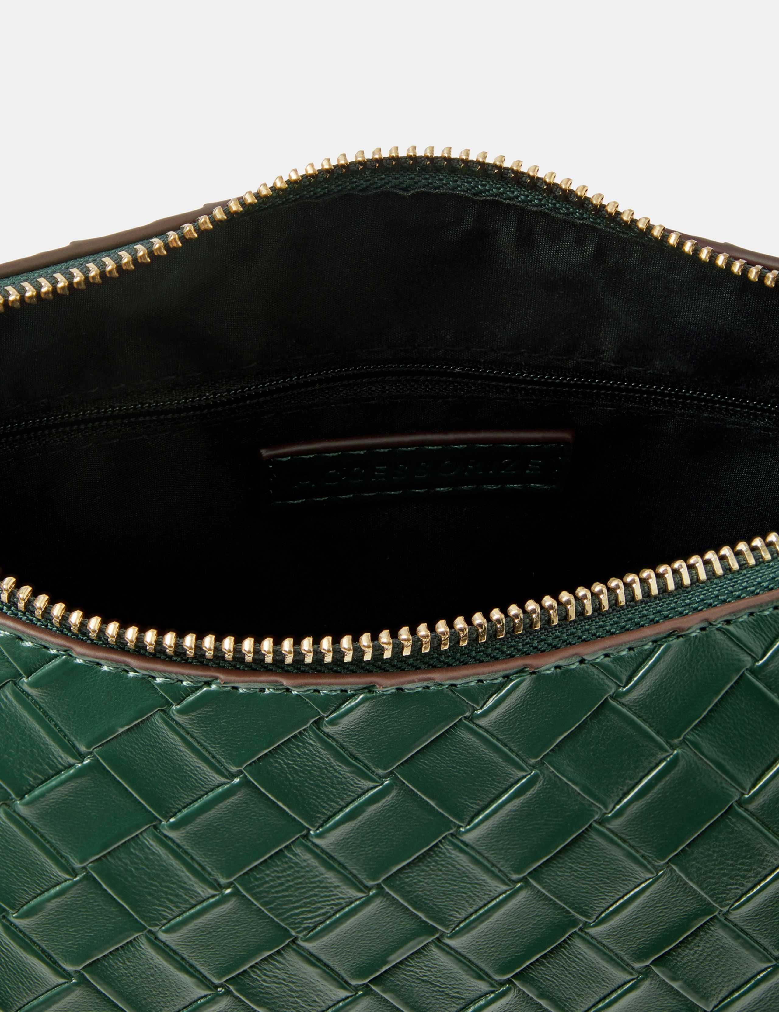 Faux Leather Woven Cross Body Bag 3 of 4