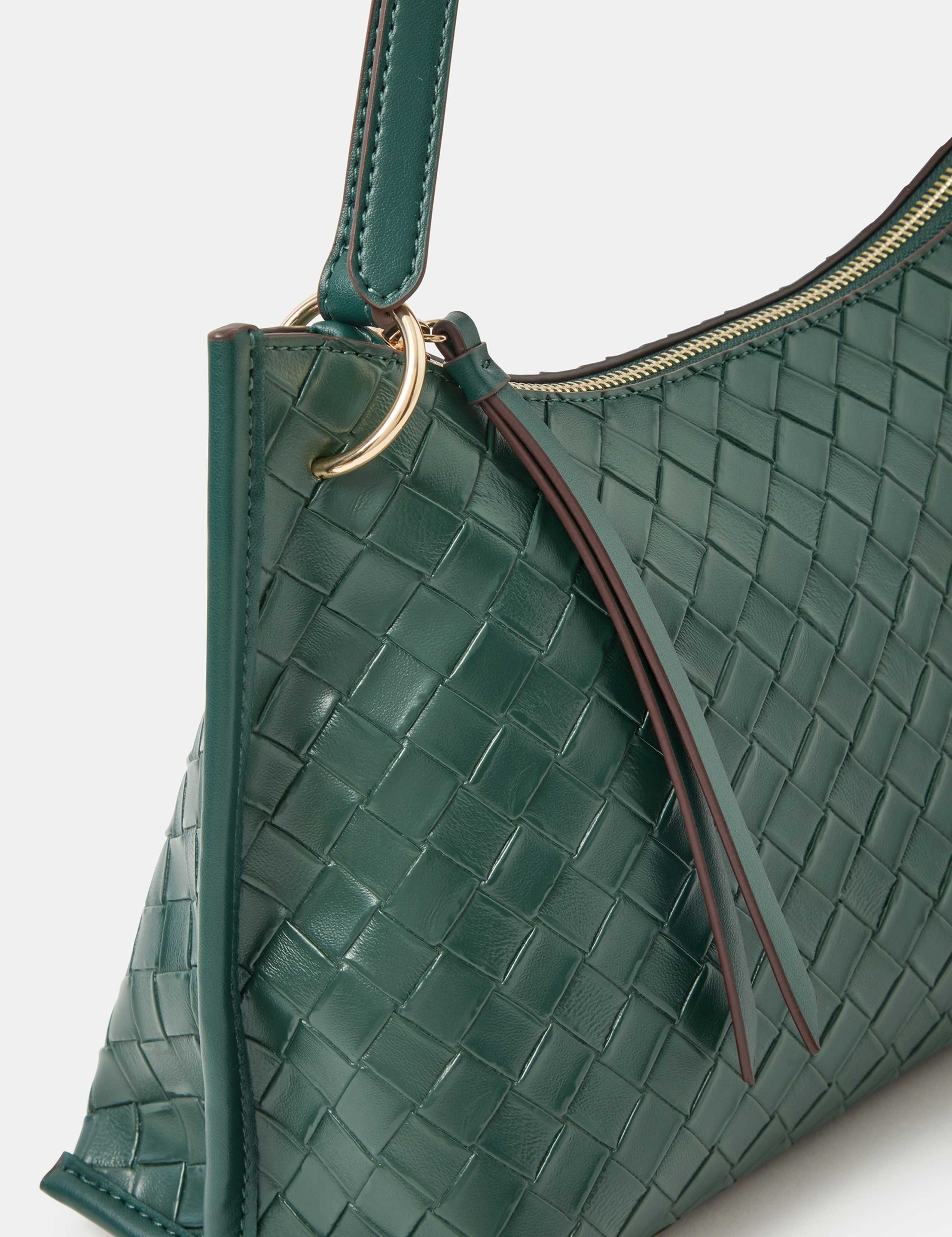 Faux Leather Woven Cross Body Bag 4 of 4