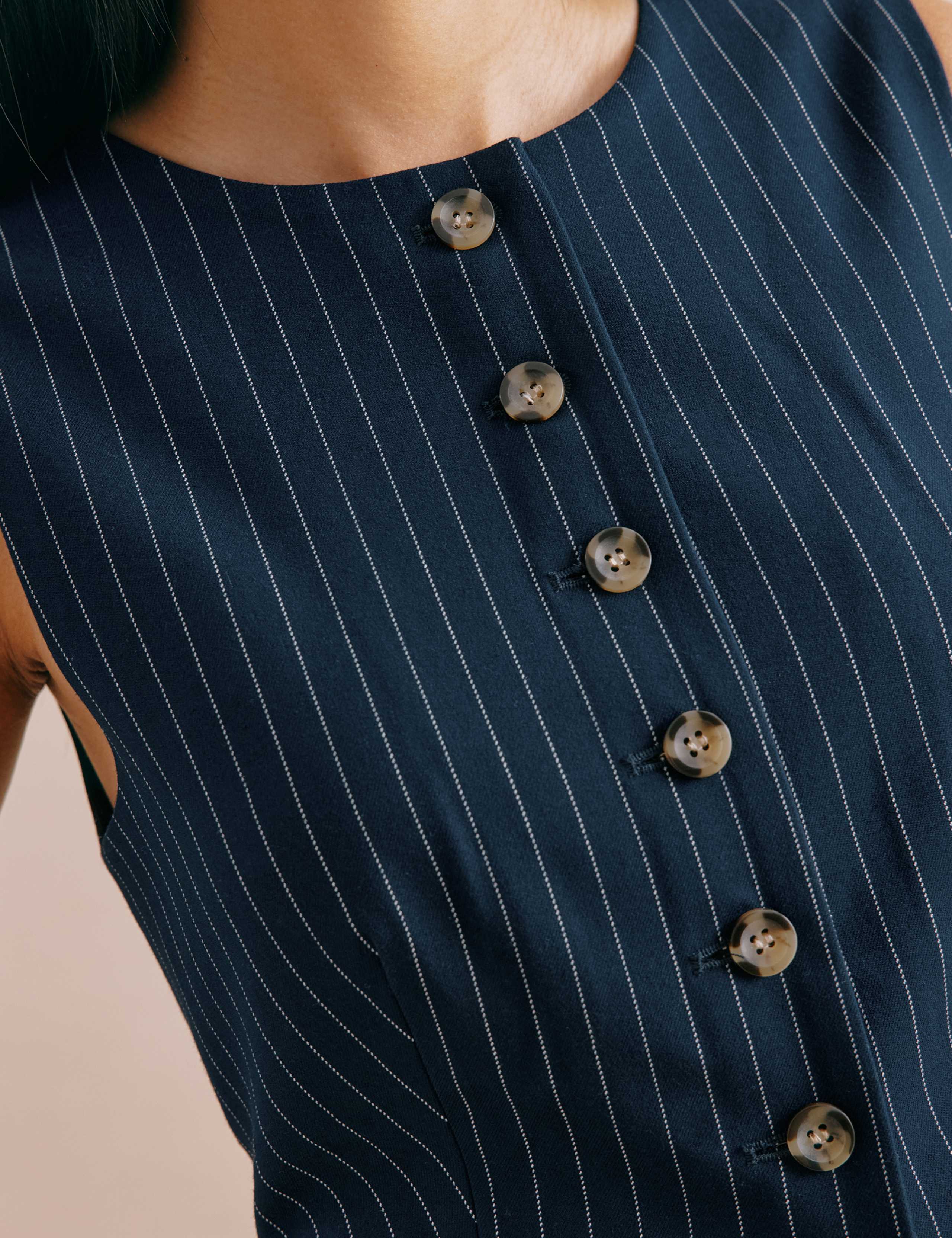 Pinstripe Collarless Waistcoat 7 of 8