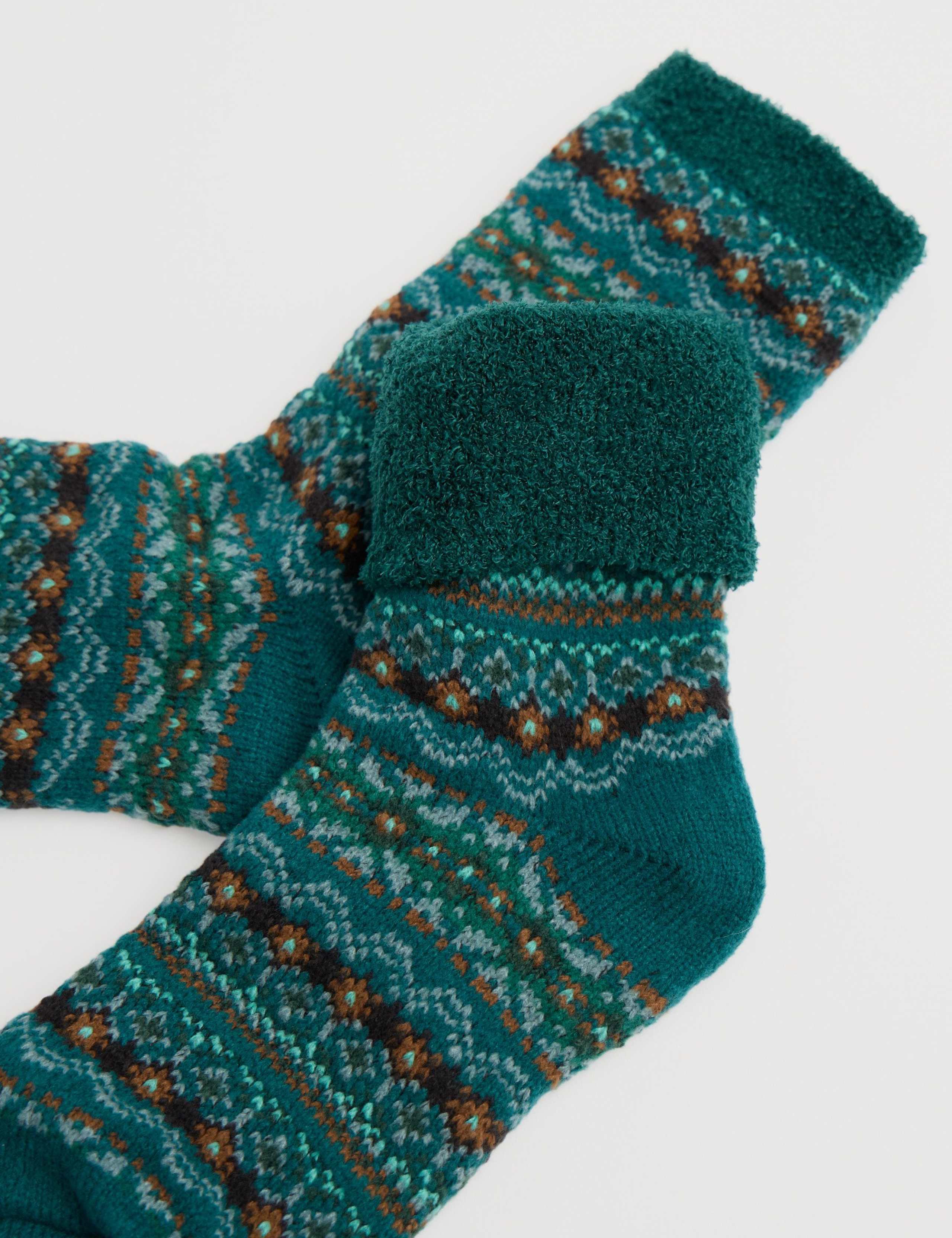 Fair Isle Fluffy Socks 2 of 2