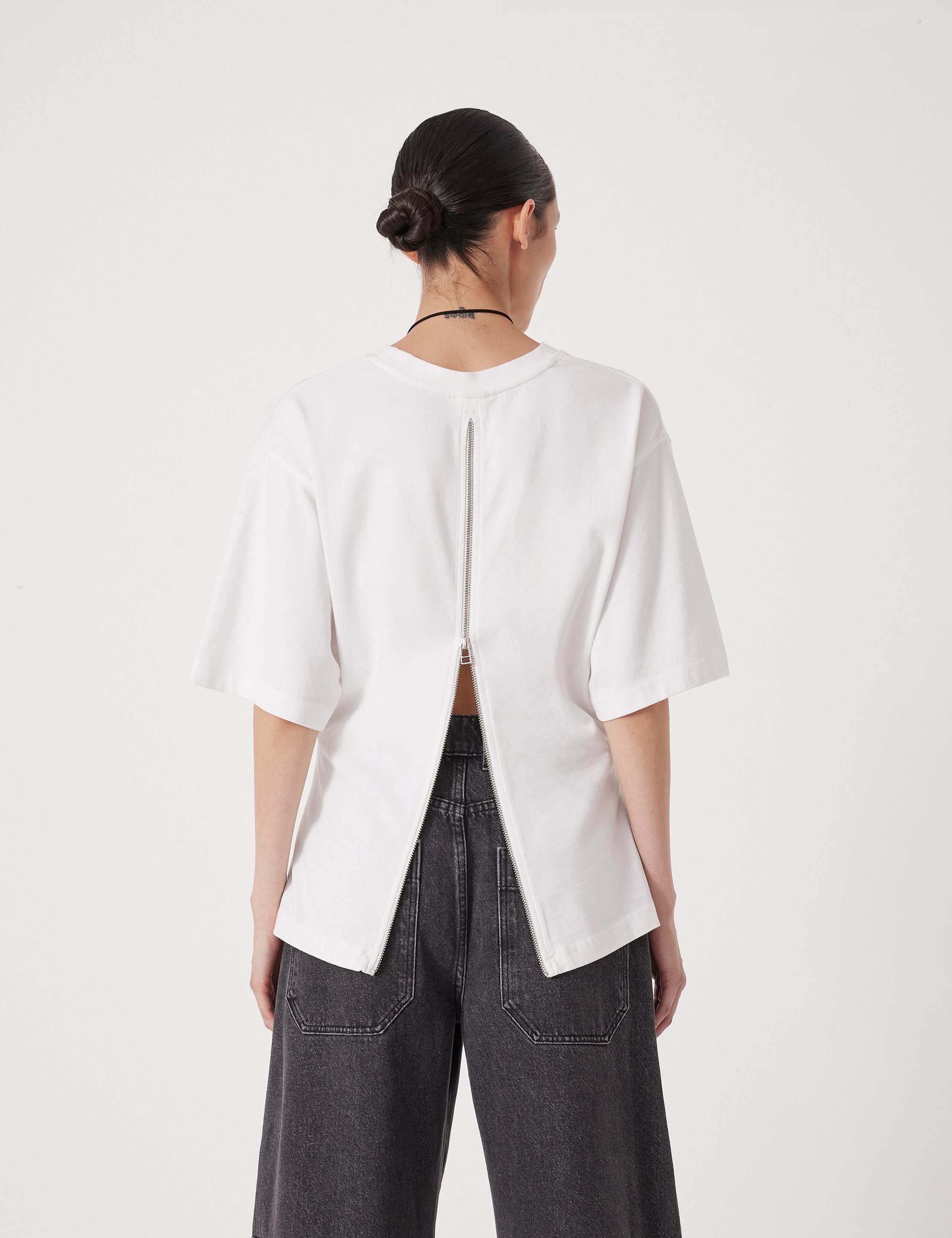 Pure Cotton Zip Detail T-Shirt 5 of 6