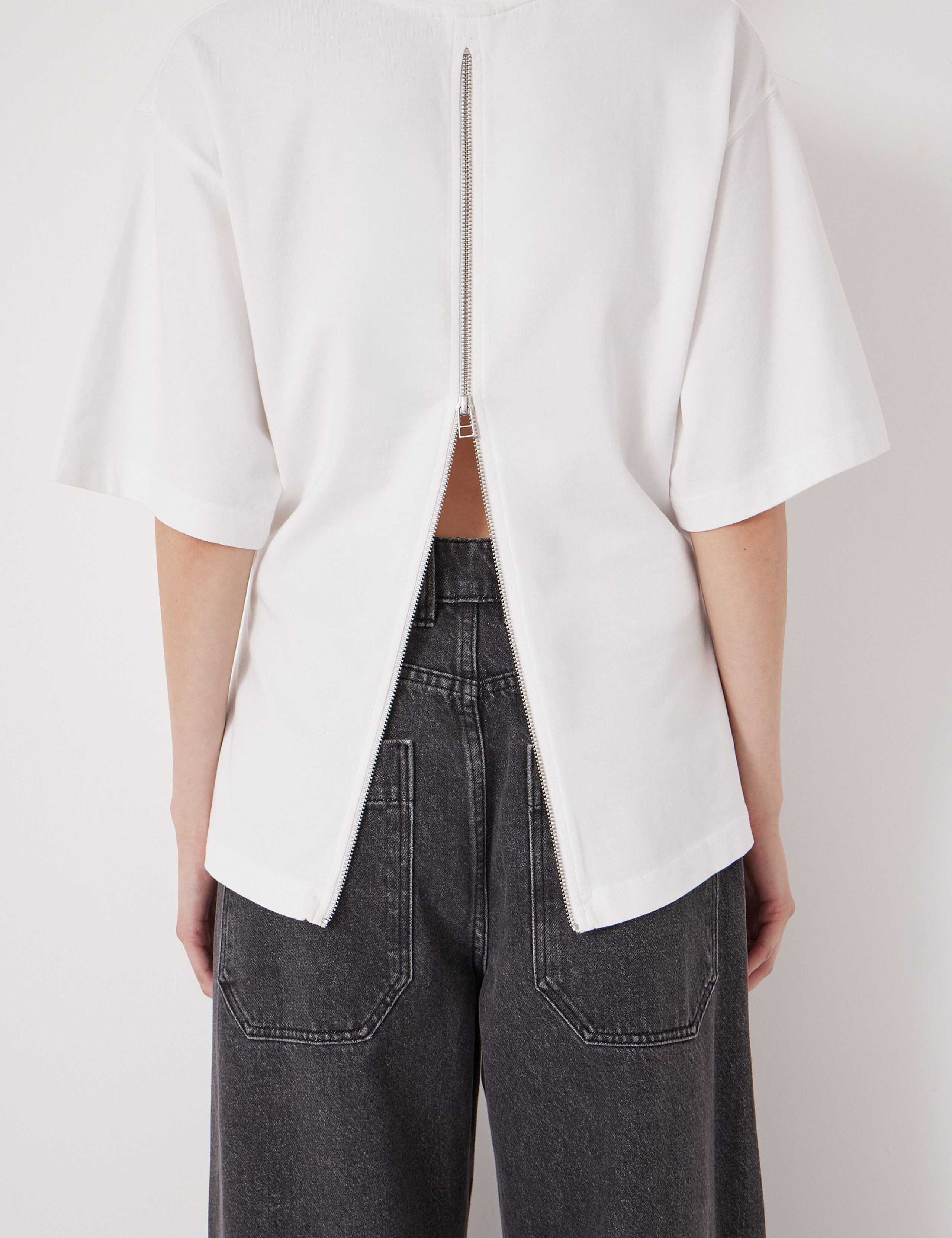 Pure Cotton Zip Detail T-Shirt 6 of 6