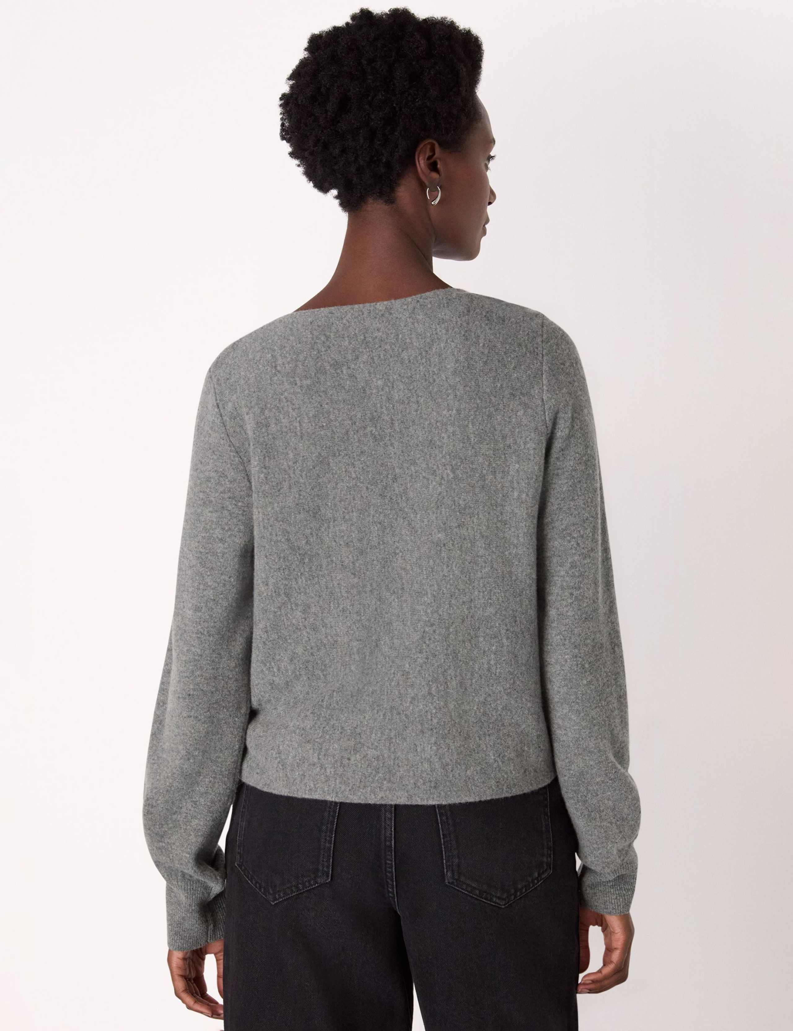 Pure Wool Textured Slash Neck Jumper 3 of 4