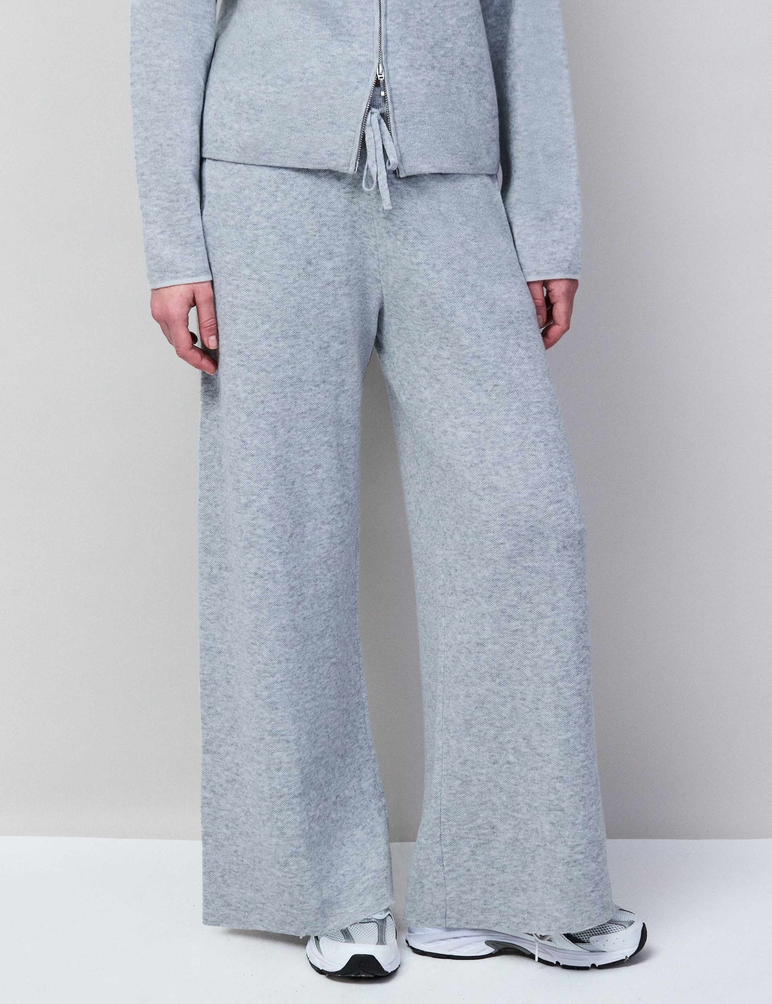 Wide Leg Knitted Trousers with Wool 4 of 6