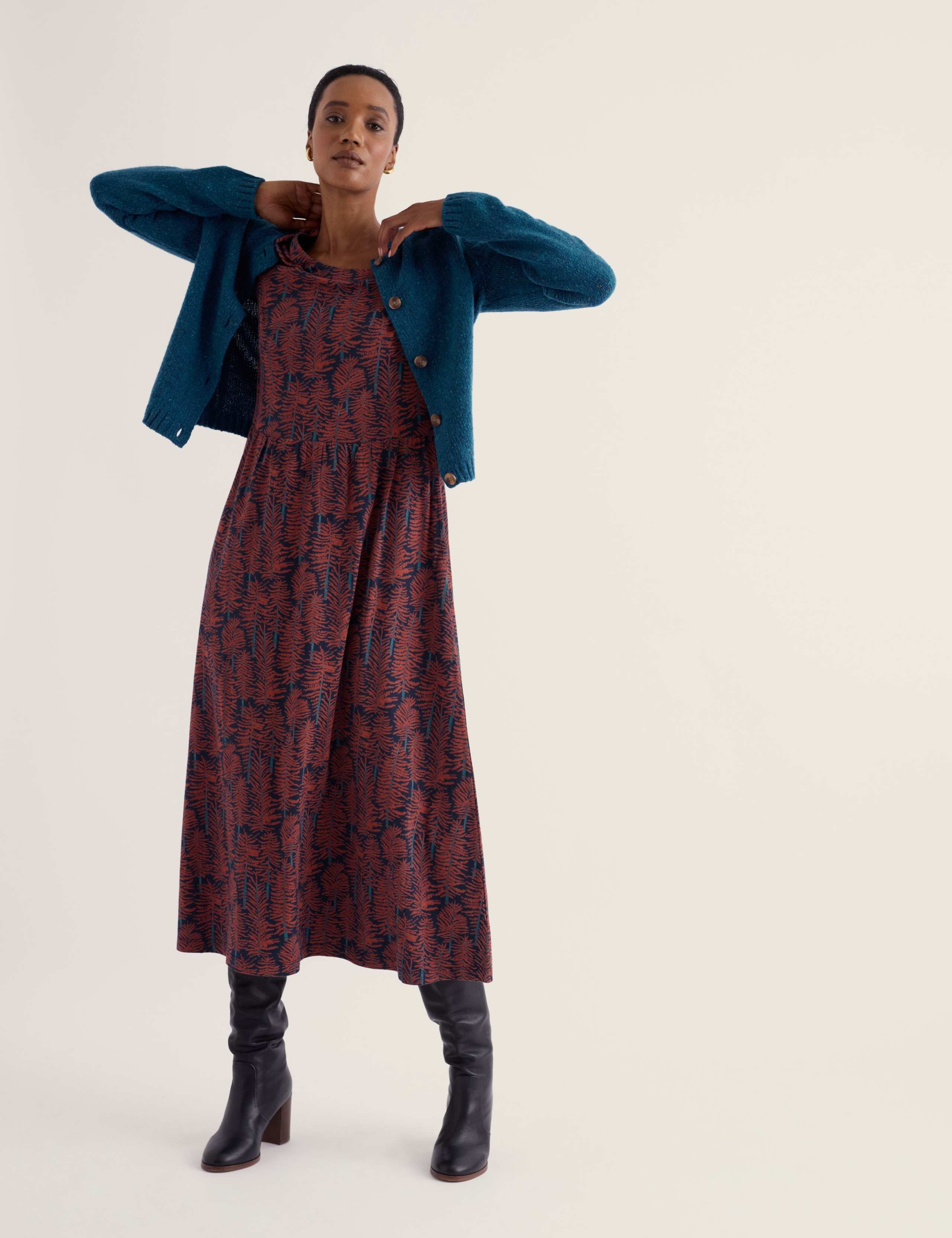 Cotton Rich Floral Maxi Waisted Dress 3 of 5