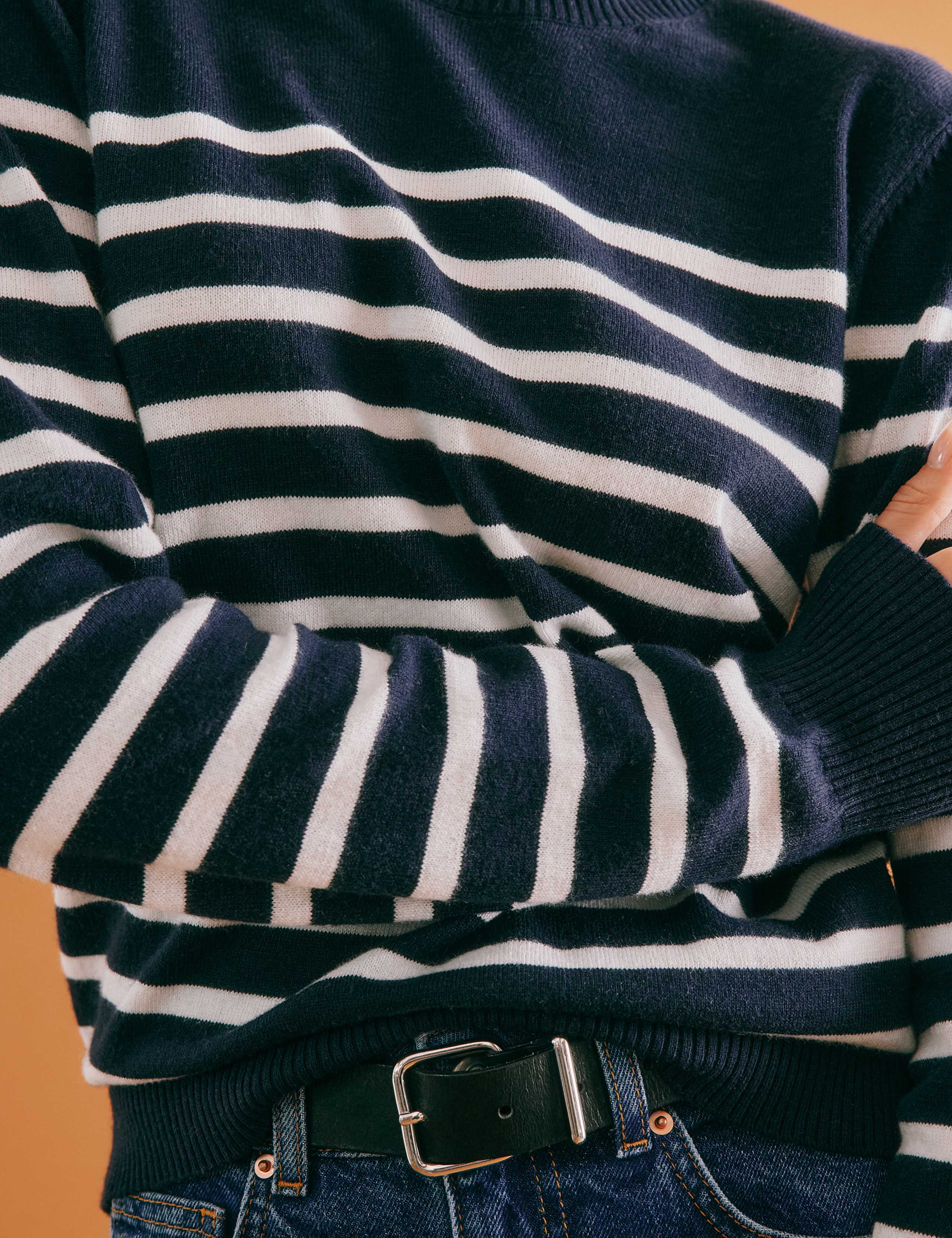 Cotton Blend Striped Jumper with Wool 6 of 6
