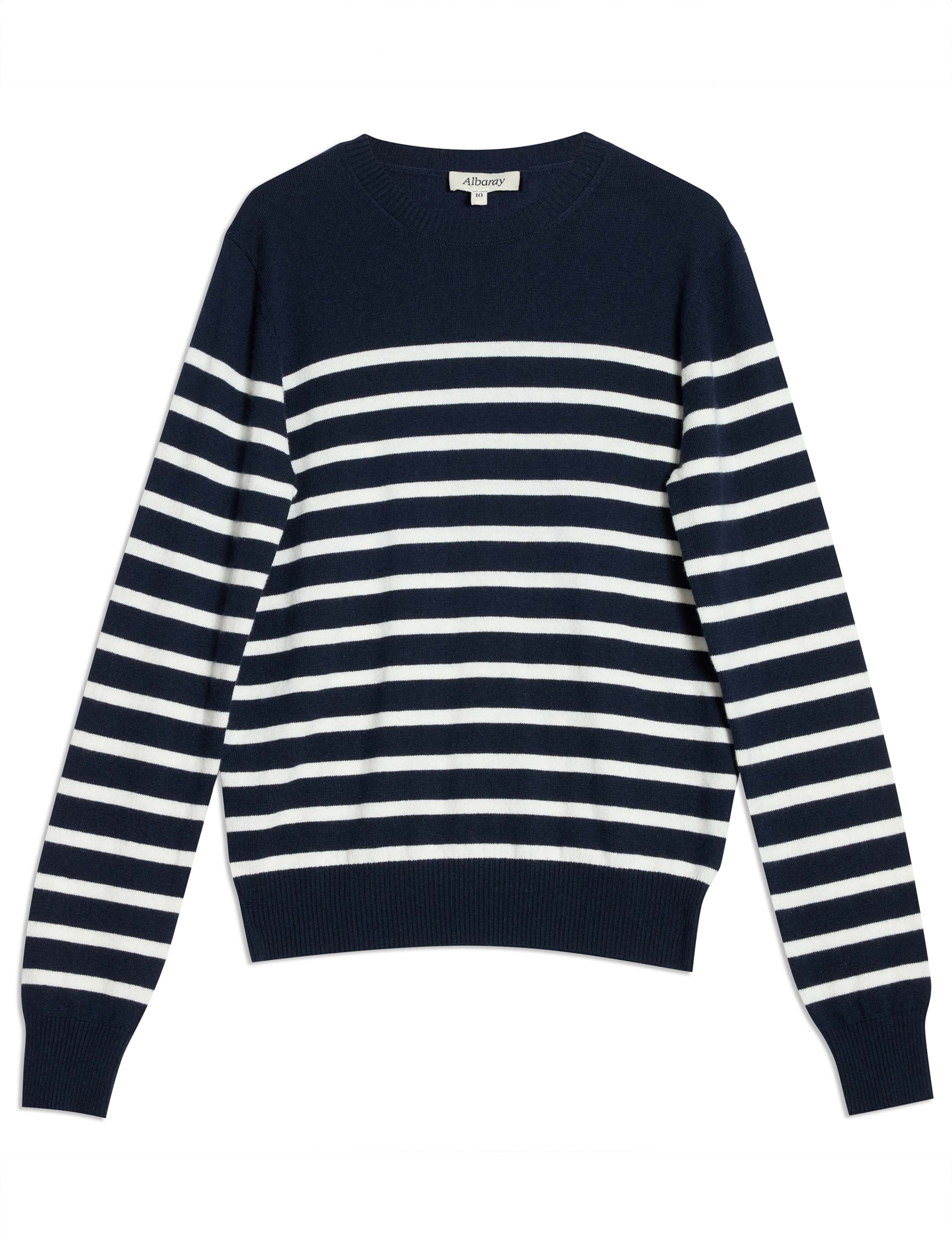 Cotton Blend Striped Jumper with Wool 2 of 6