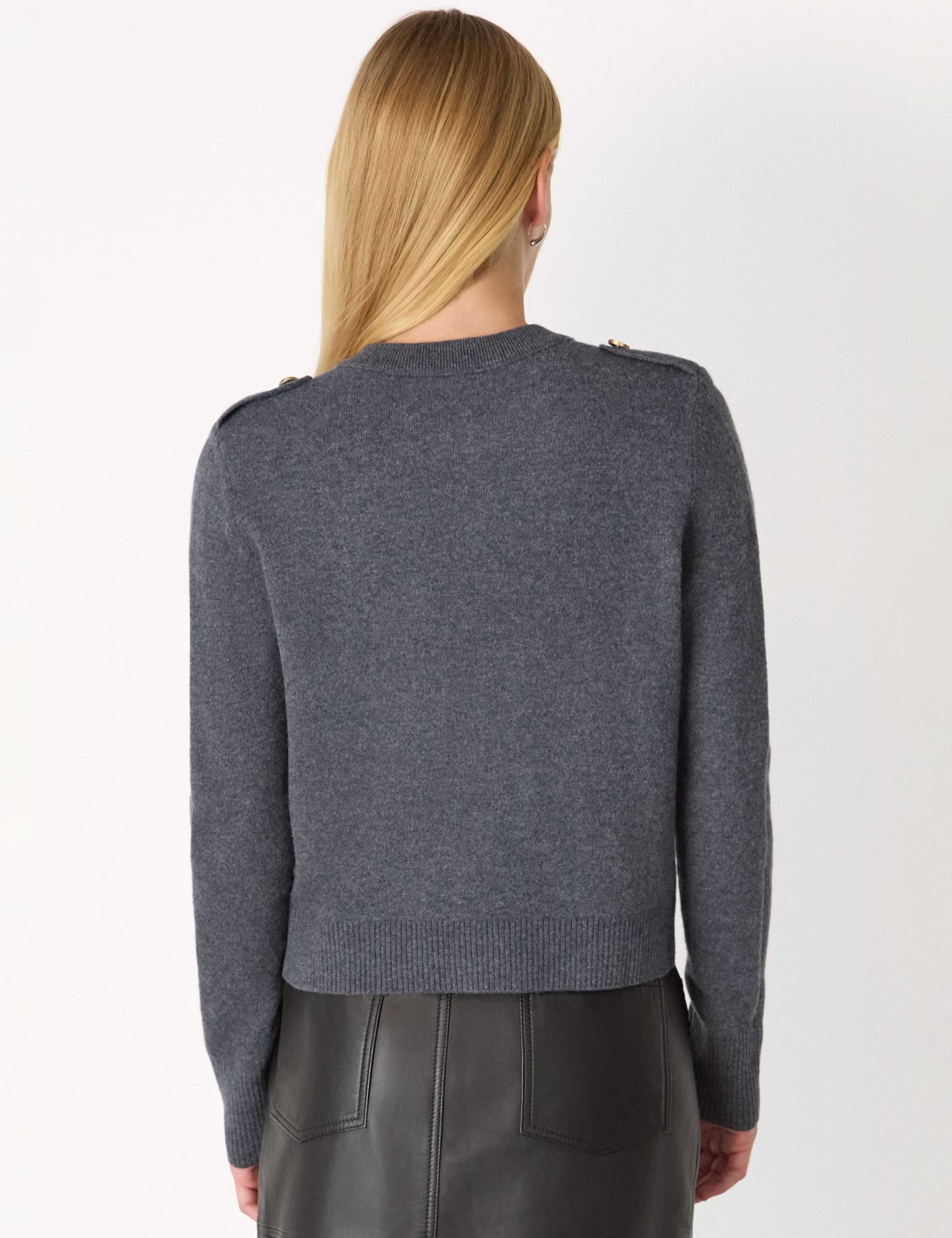 Pure Wool Textured Crop Cardigan 3 of 4