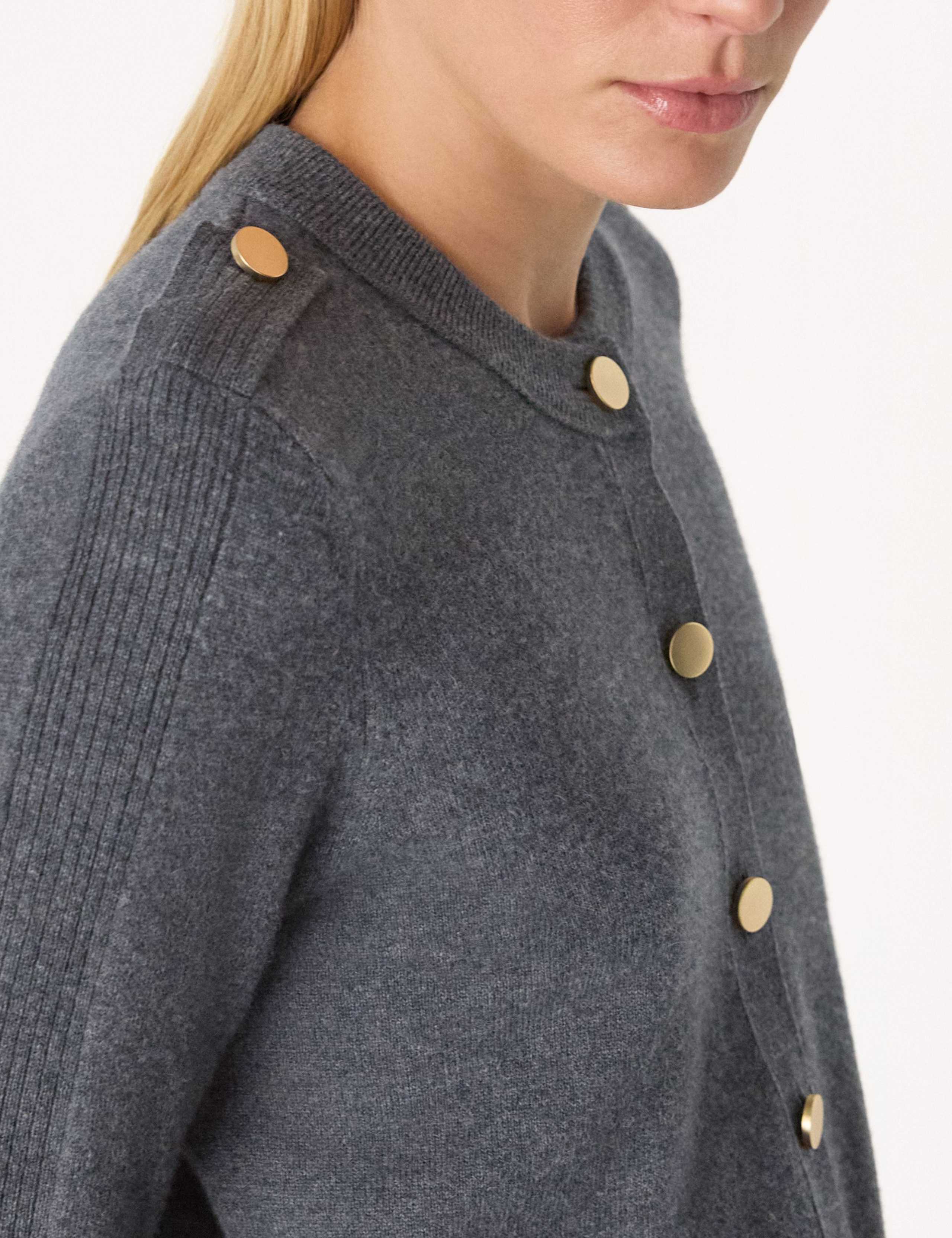 Pure Wool Textured Crop Cardigan 4 of 4