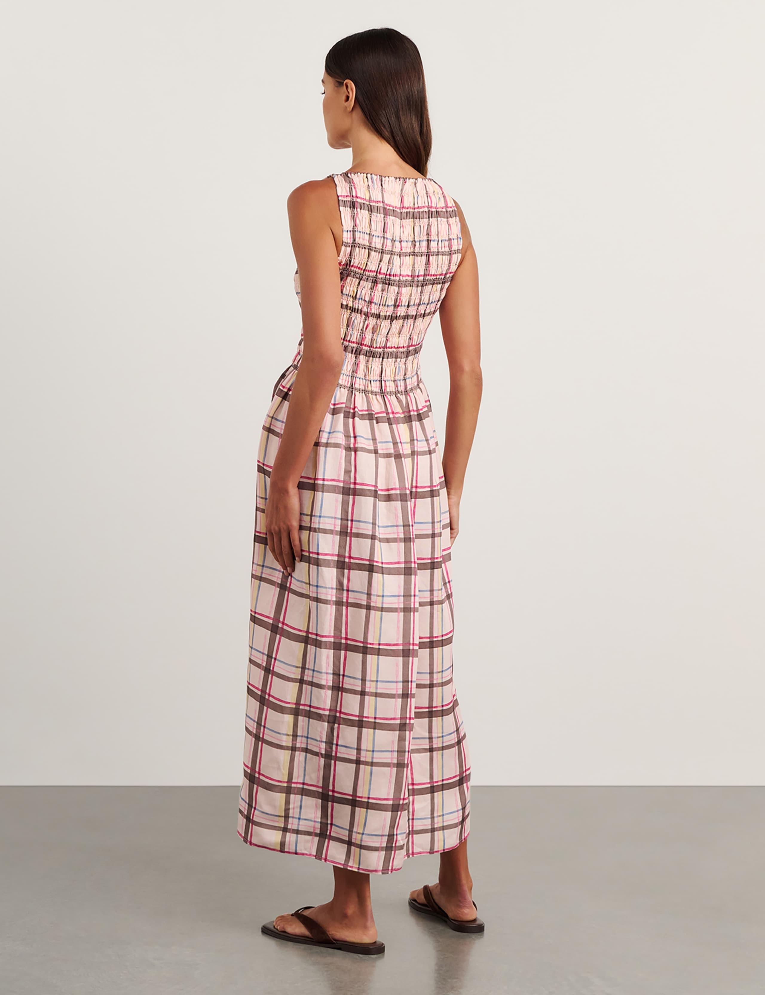 Lyocell Rich Painterly Checked Maxi Dress 7 of 7