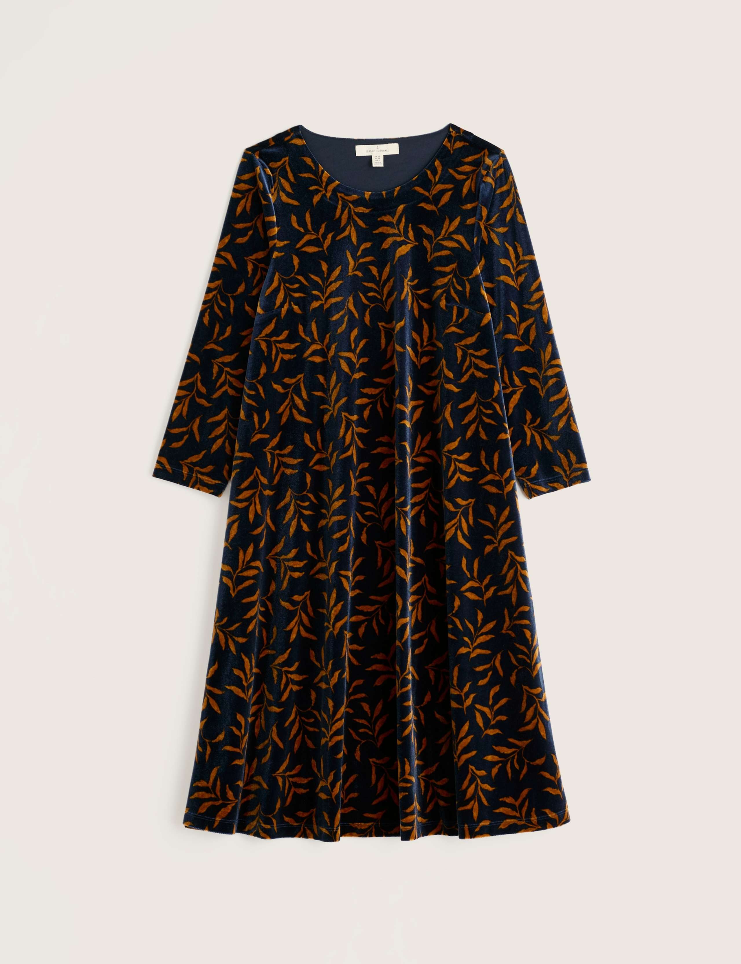Velvet Printed Knee Length Shift Dress 2 of 5
