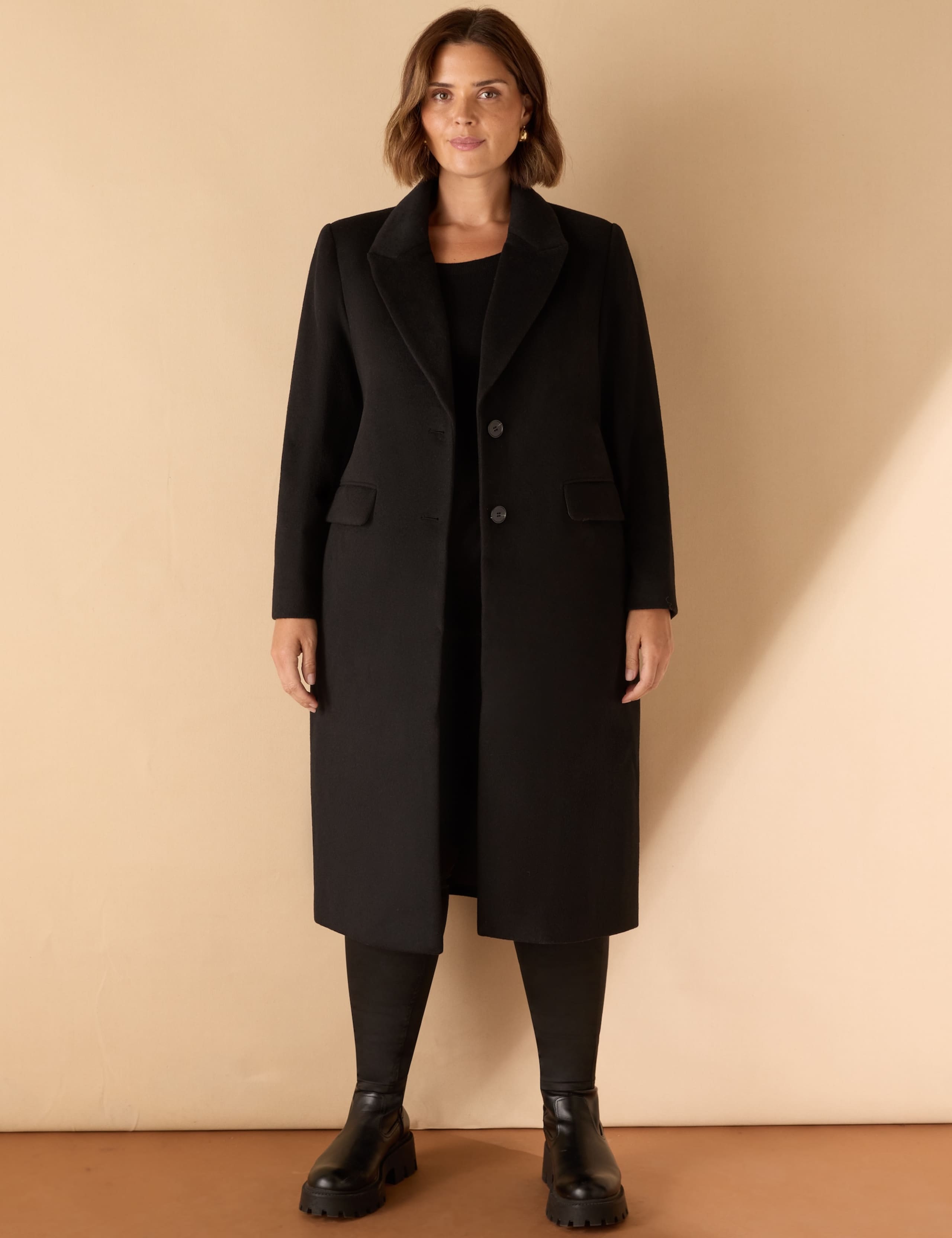Wool Blend Longline Tailored Coat 1 of 7