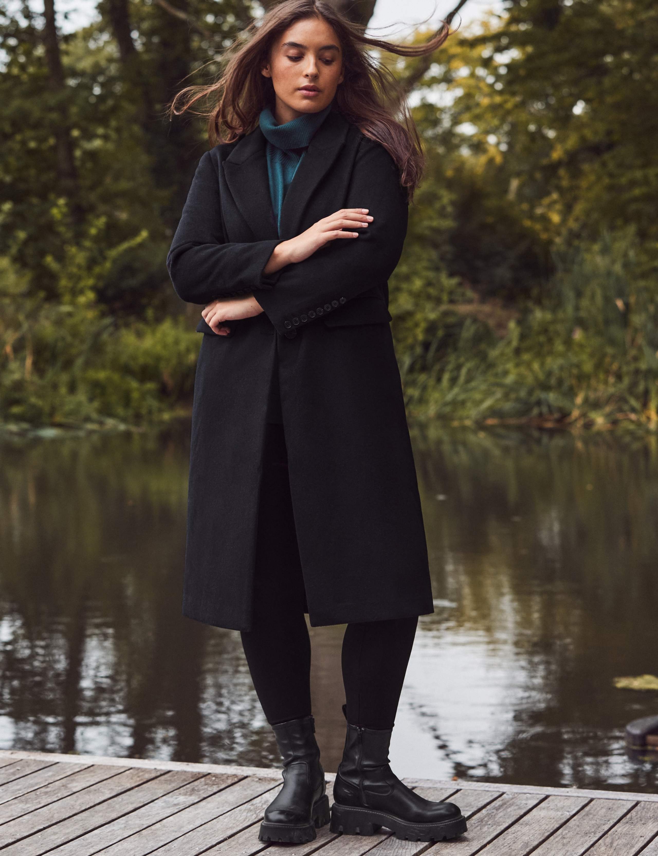 Wool Blend Longline Tailored Coat 2 of 7