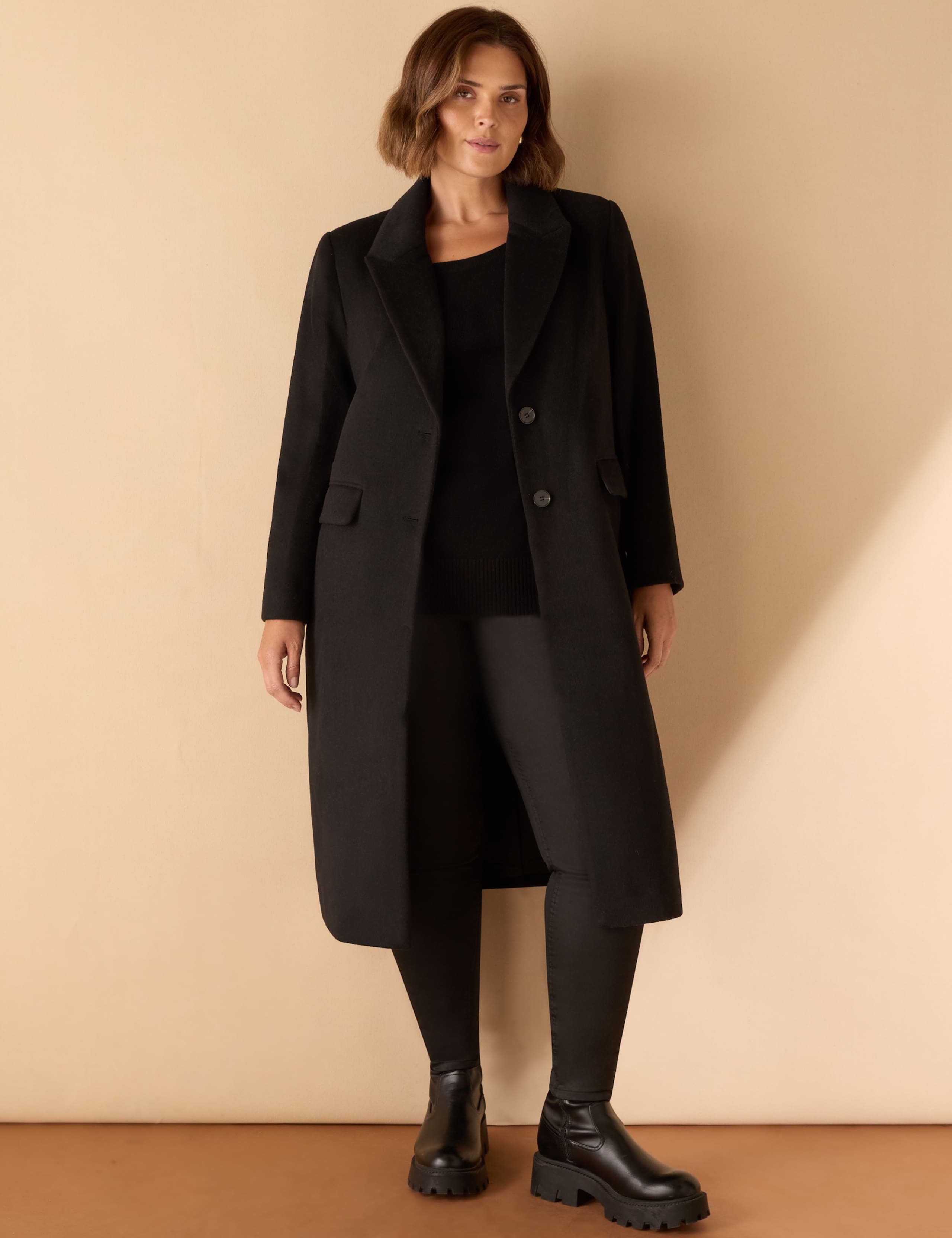 Wool Blend Longline Tailored Coat 4 of 7