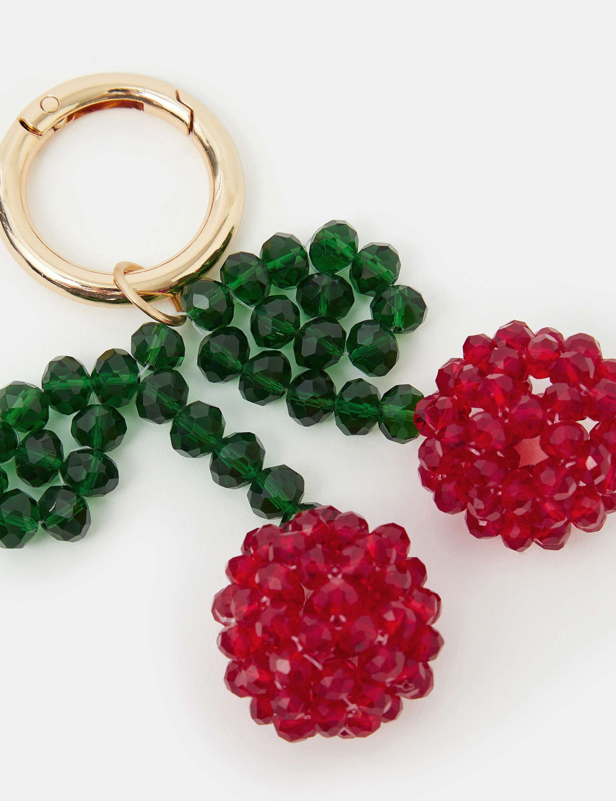 Beaded Cherry Bag Charm Keyring 2 of 2