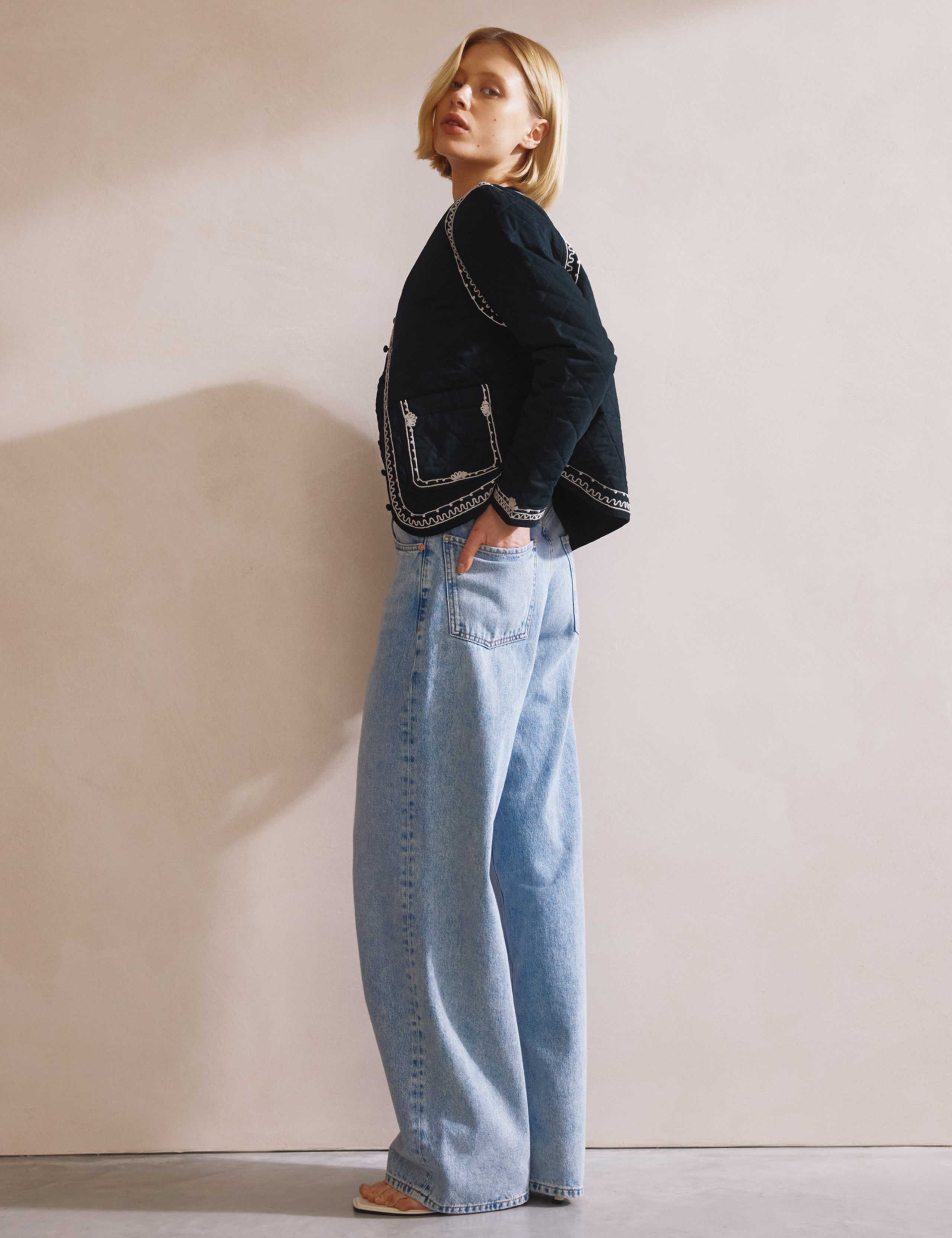 Pure Cotton Embroidered Cropped Jacket 4 of 5