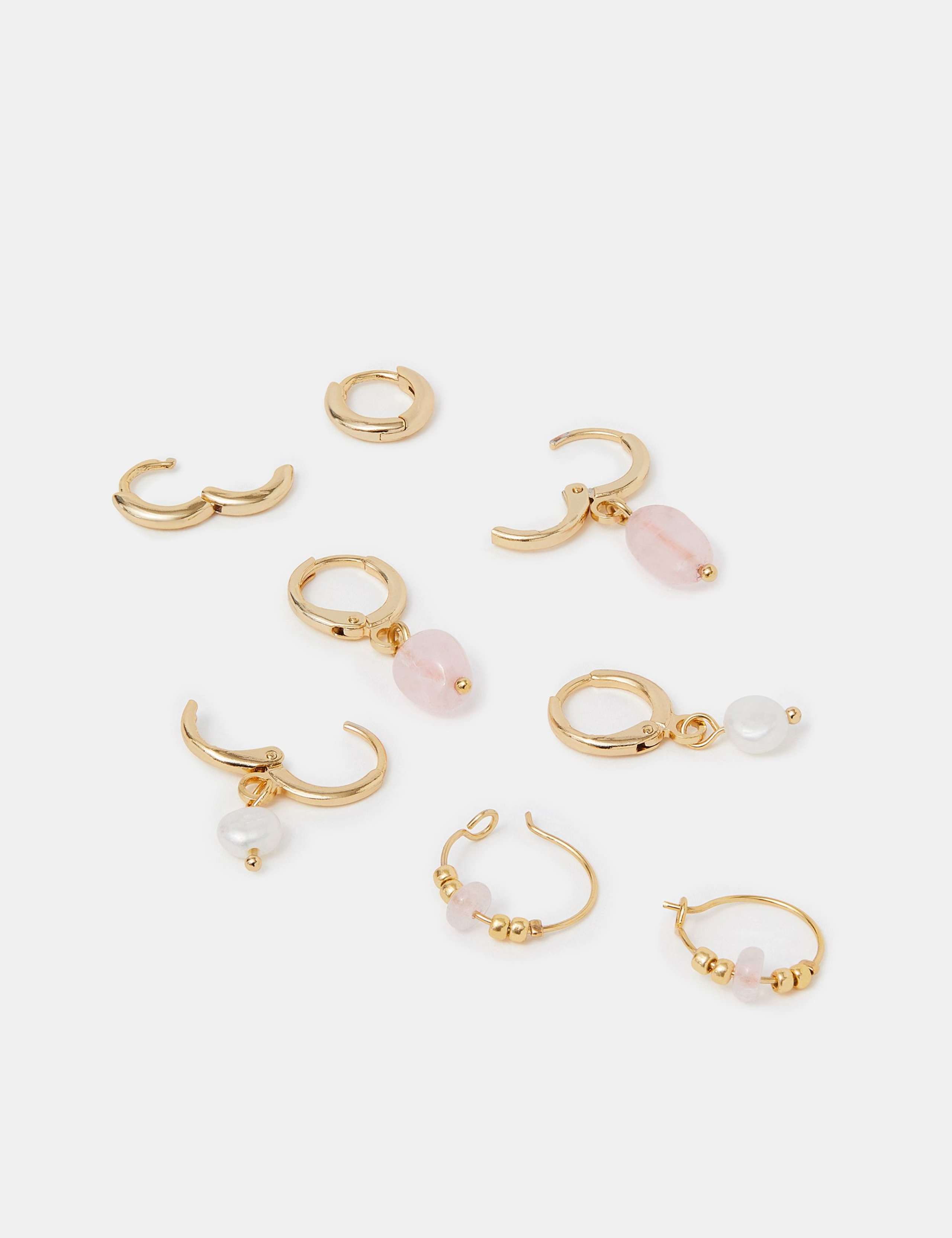 4 Pack 14 Carat Gold Plated Hoop Earrings Set 2 of 2