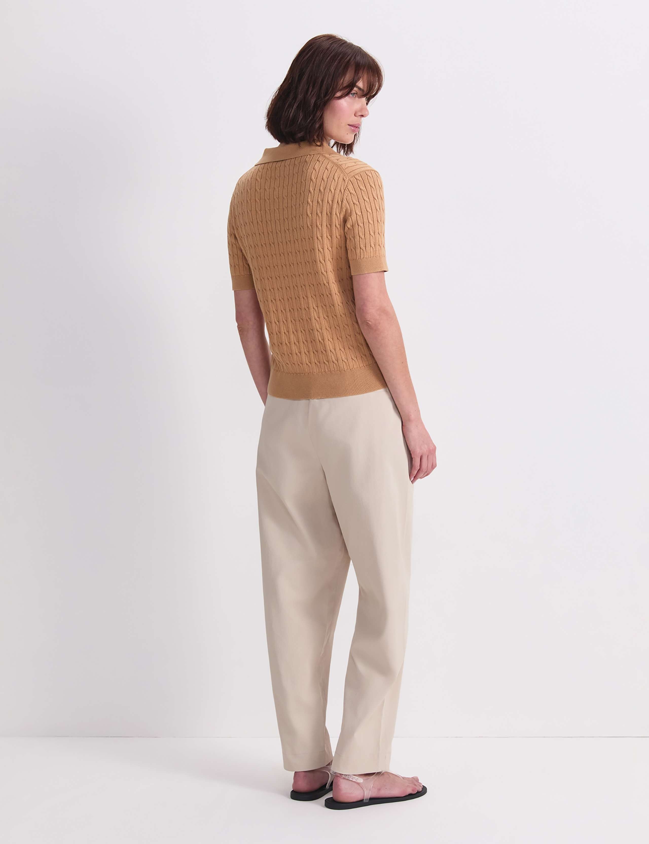 Pure Cotton Short Sleeve Cable Knitted Top 5 of 7