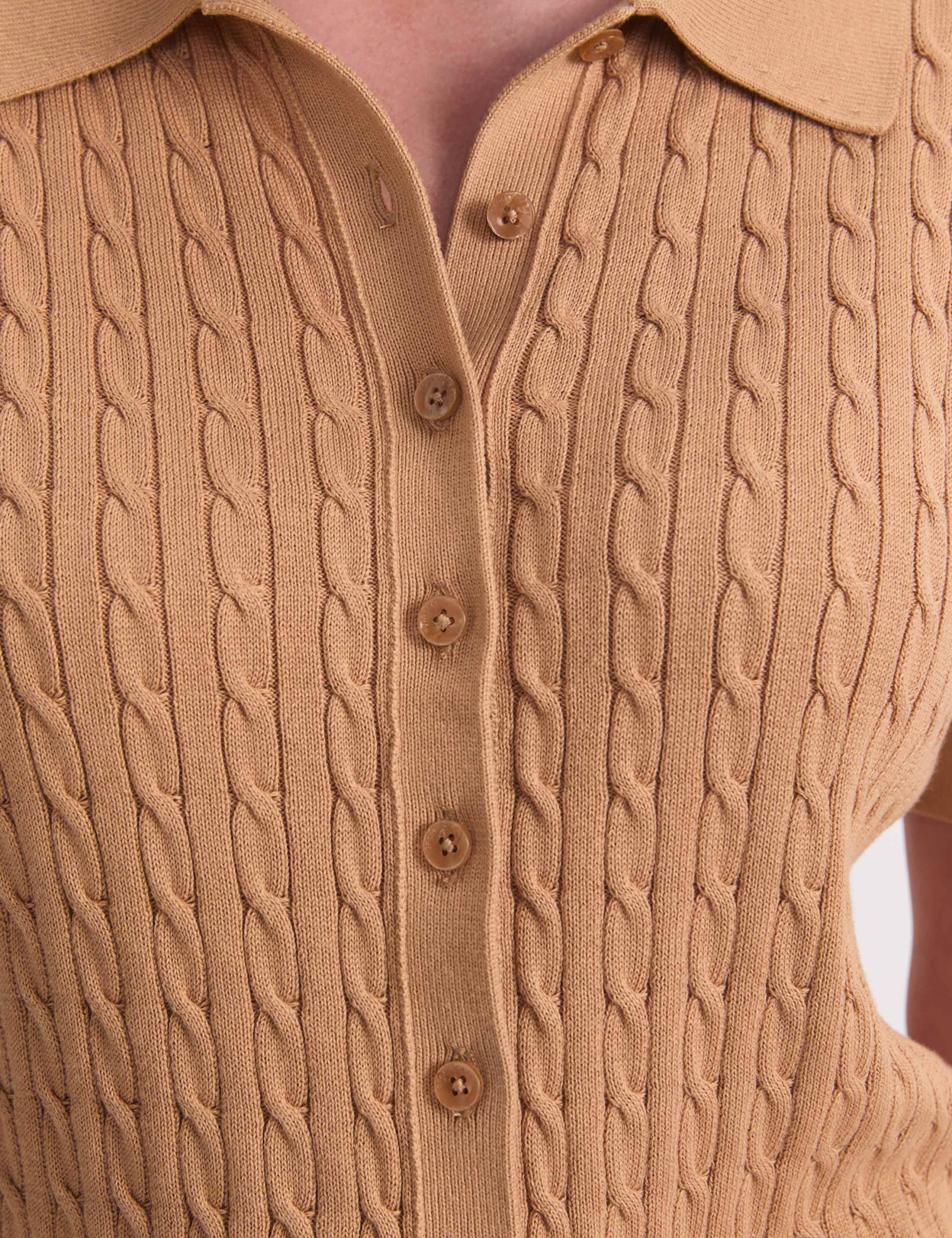 Pure Cotton Short Sleeve Cable Knitted Top 7 of 7