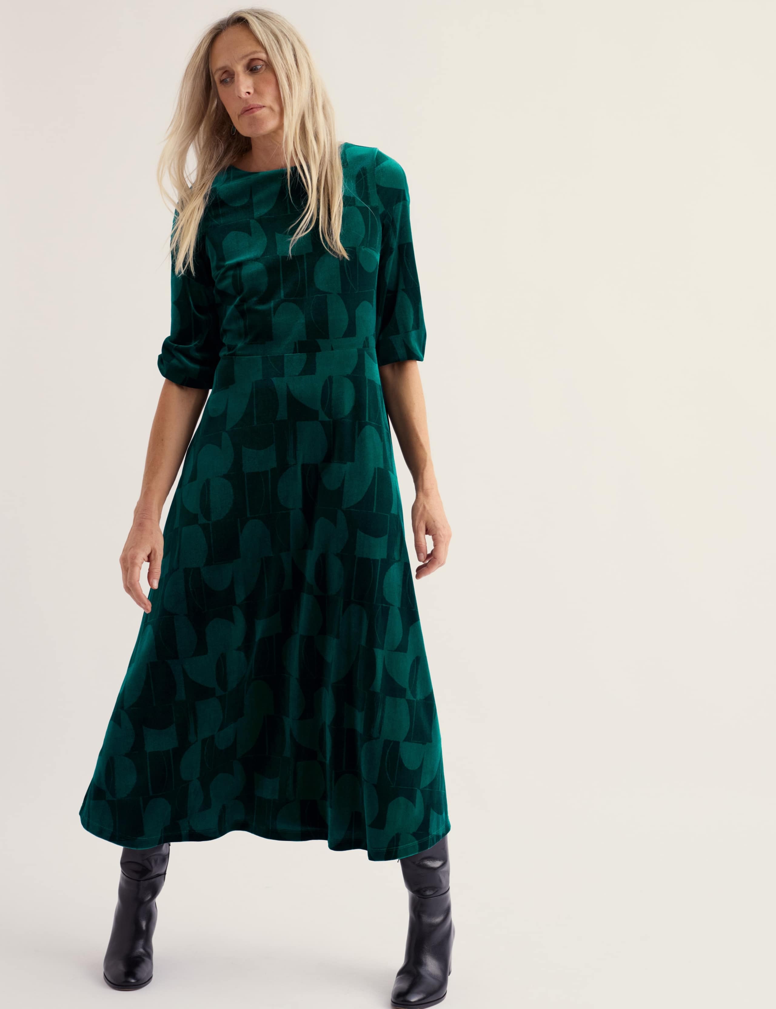 Velvet Geometric Midaxi Dress 1 of 5